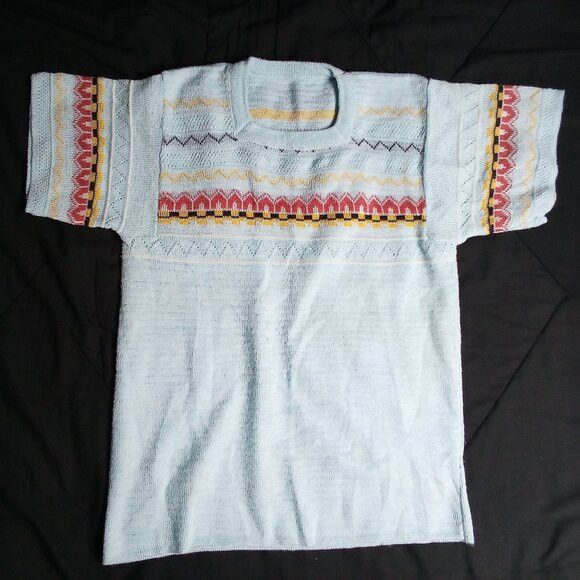 Other Vintage Knit Geometric Top T-Shirt Blouse Size XS / US 0-2 / IT 36-38 - 2 Thumbnail