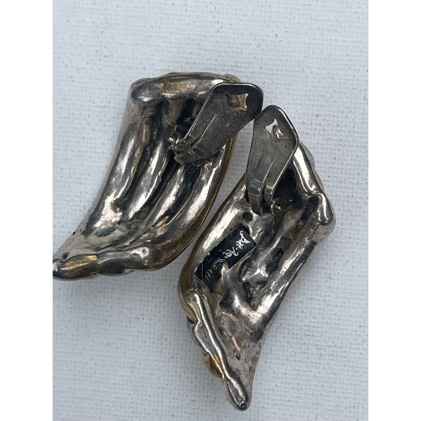 Vintage Bat Ami Israel Signed Modernist Earrings Sterling Silver Size ONE SIZE - 2 Thumbnail