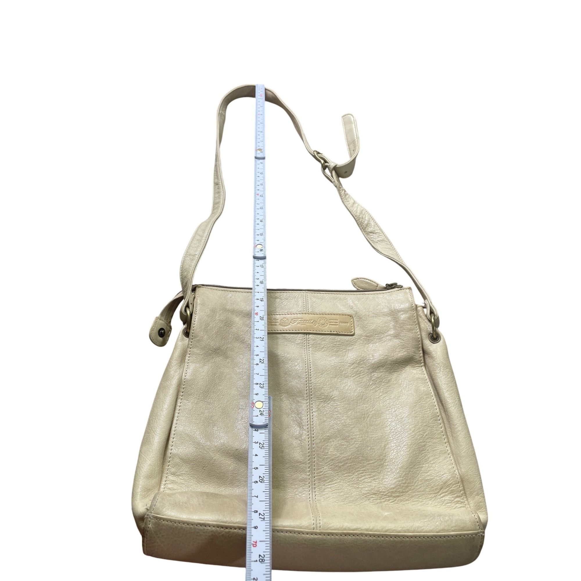 Fossil Fossil Womens Cream Leather vintage retro Crossbody Handbag Size ONE SIZE - 20 Thumbnail