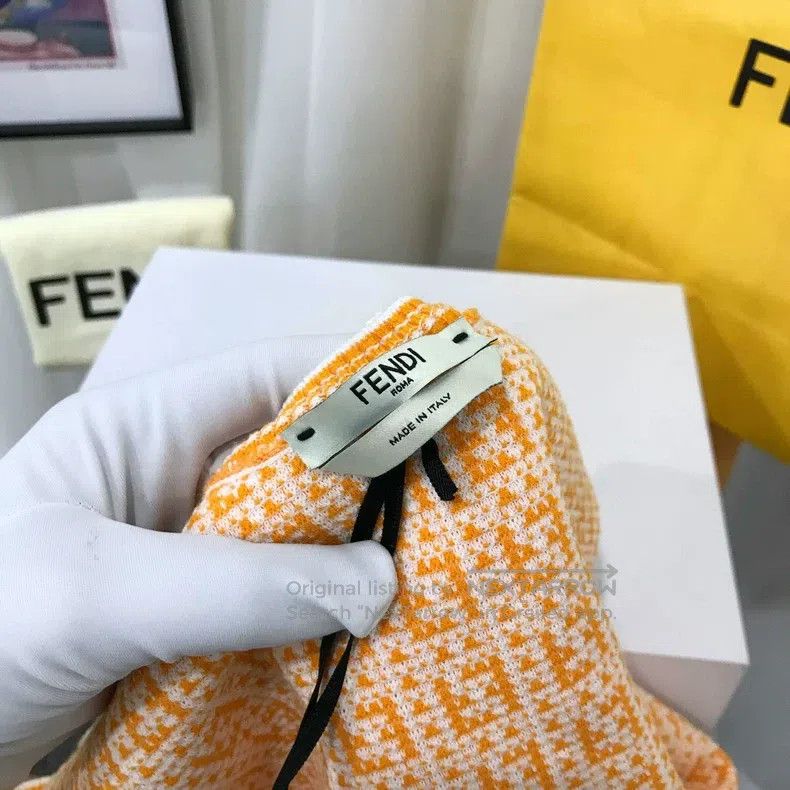 Fendi Fendi Double F Logo Strapless Dress, Orange Knit Fabric Size XS / US 0-2 / IT 36-38 - 4 Thumbnail