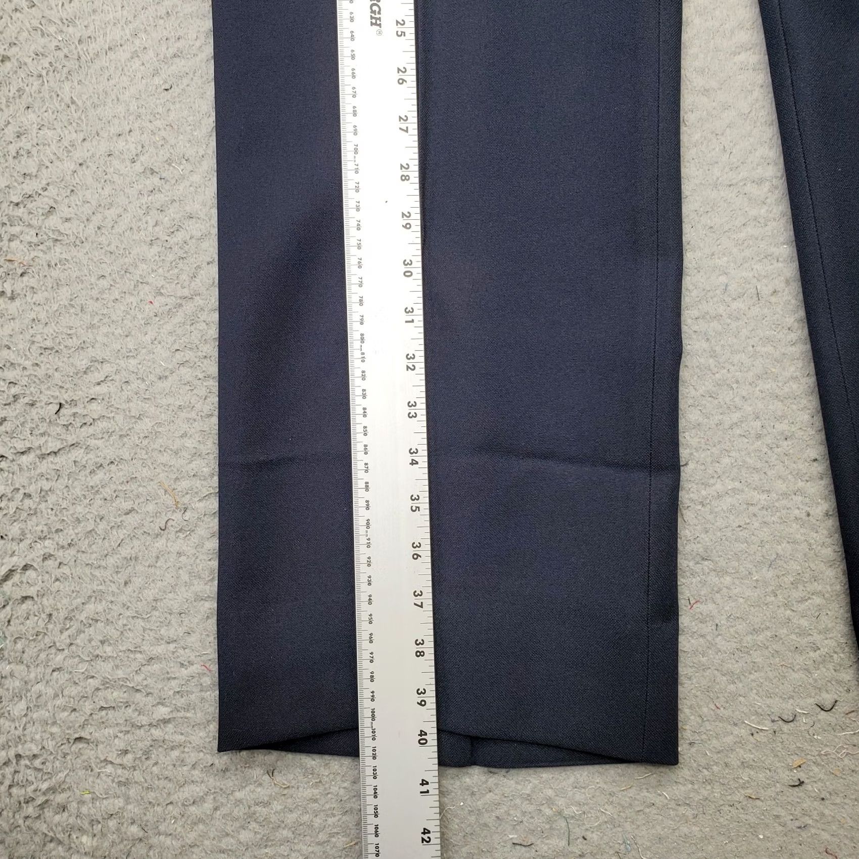Vintage Oakton Mens Dress Pants Navy 42R Flat Front Classic Stretch Formal Trousers Size 42R - 3 Thumbnail