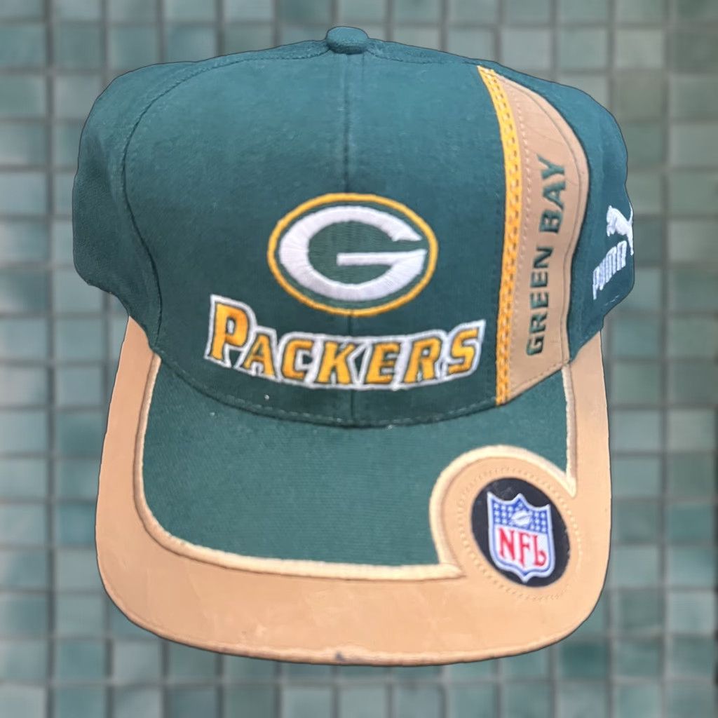 Puma VINTAGE Green Bay Packers Hat NFL Pro Line Puma Adjustable Strapback Cap Mens Baseball Cap Size ONE SIZE - 1 Thumbnail