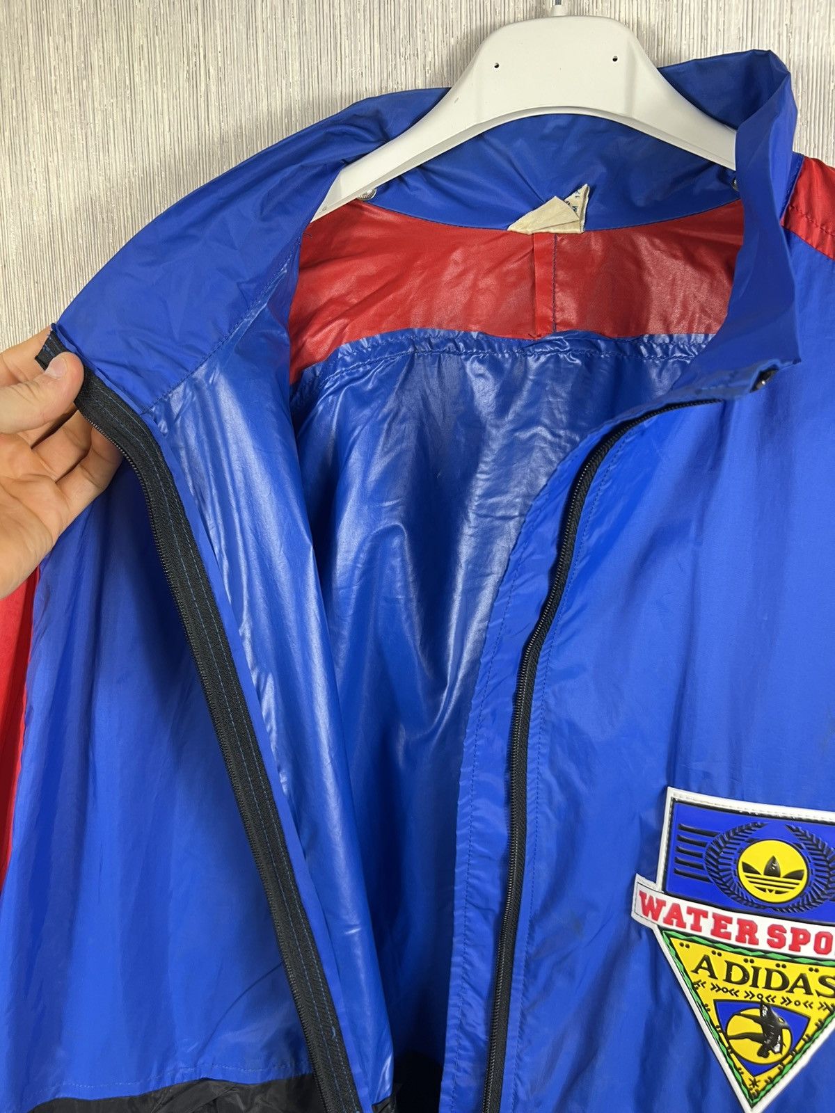 Adidas Vintage 80s Adidas nylon windbreaker jacket water sports Size US M / EU 48-50 / 2 - 16 Thumbnail