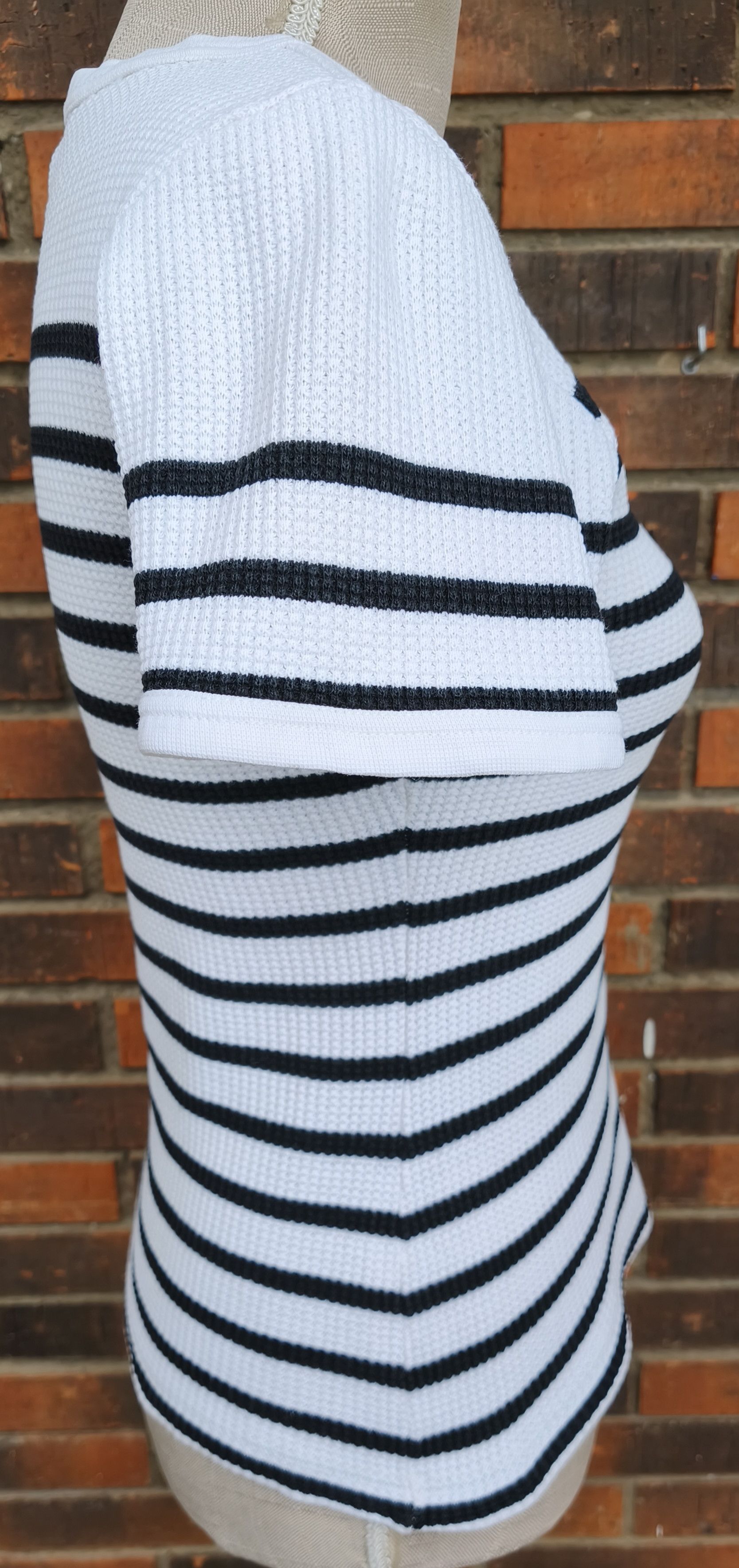 Jean Paul Gaultier 90's - Gaultier Jeans- Textured stripes cotton tshirt Size M / US 6-8 / IT 42-44 - 8 Thumbnail