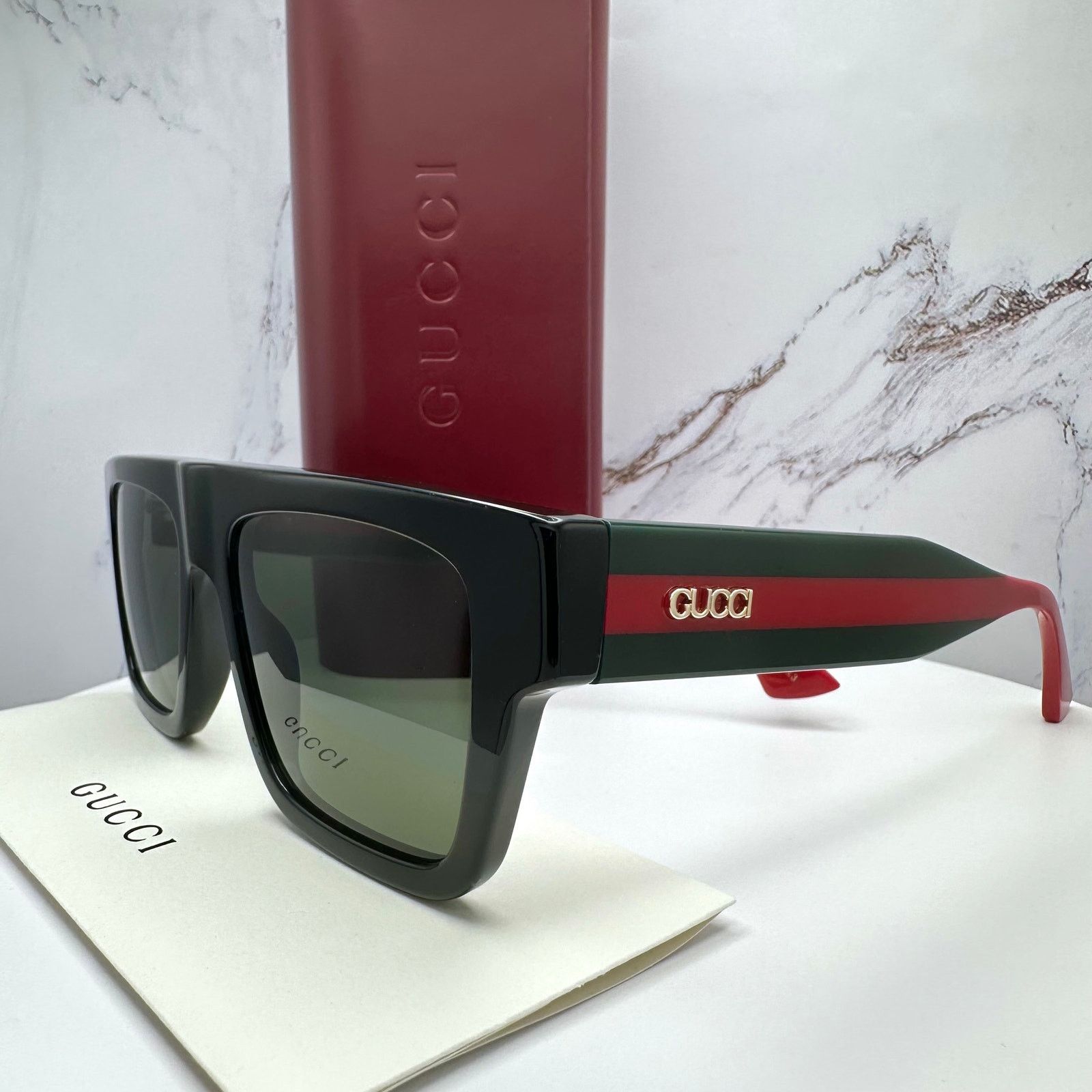 Gucci New GUCCI Sunglasses Black Classic Web Arm Authentic 2025 Size ONE SIZE - 21 Thumbnail