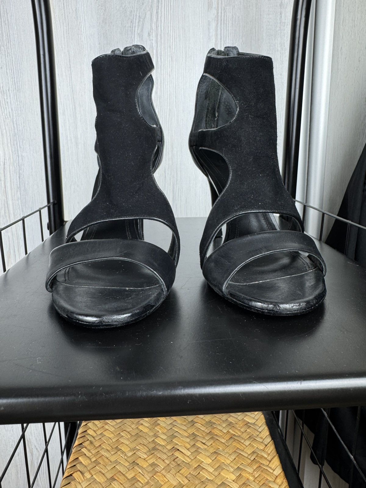 Sandro Sandro Paris black Leather Stiletto High Heel Sandals sz 38 Size US 8 / IT 38 - 4 Thumbnail