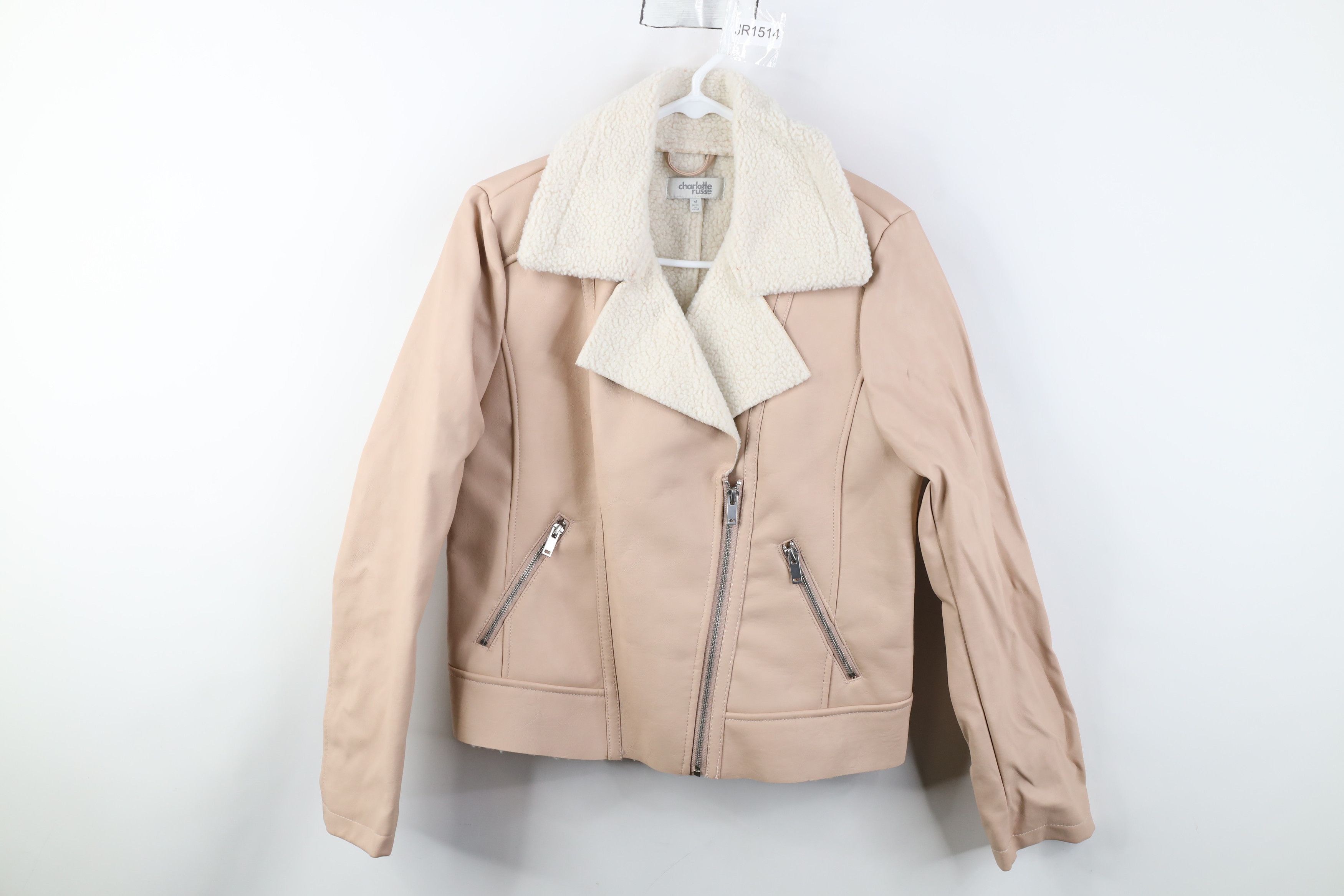 Vintage Vintage Y2K Babydoll Fleece Lined Faux Leather Moto Jacket Size M / US 6-8 / IT 42-44 - 1 Thumbnail