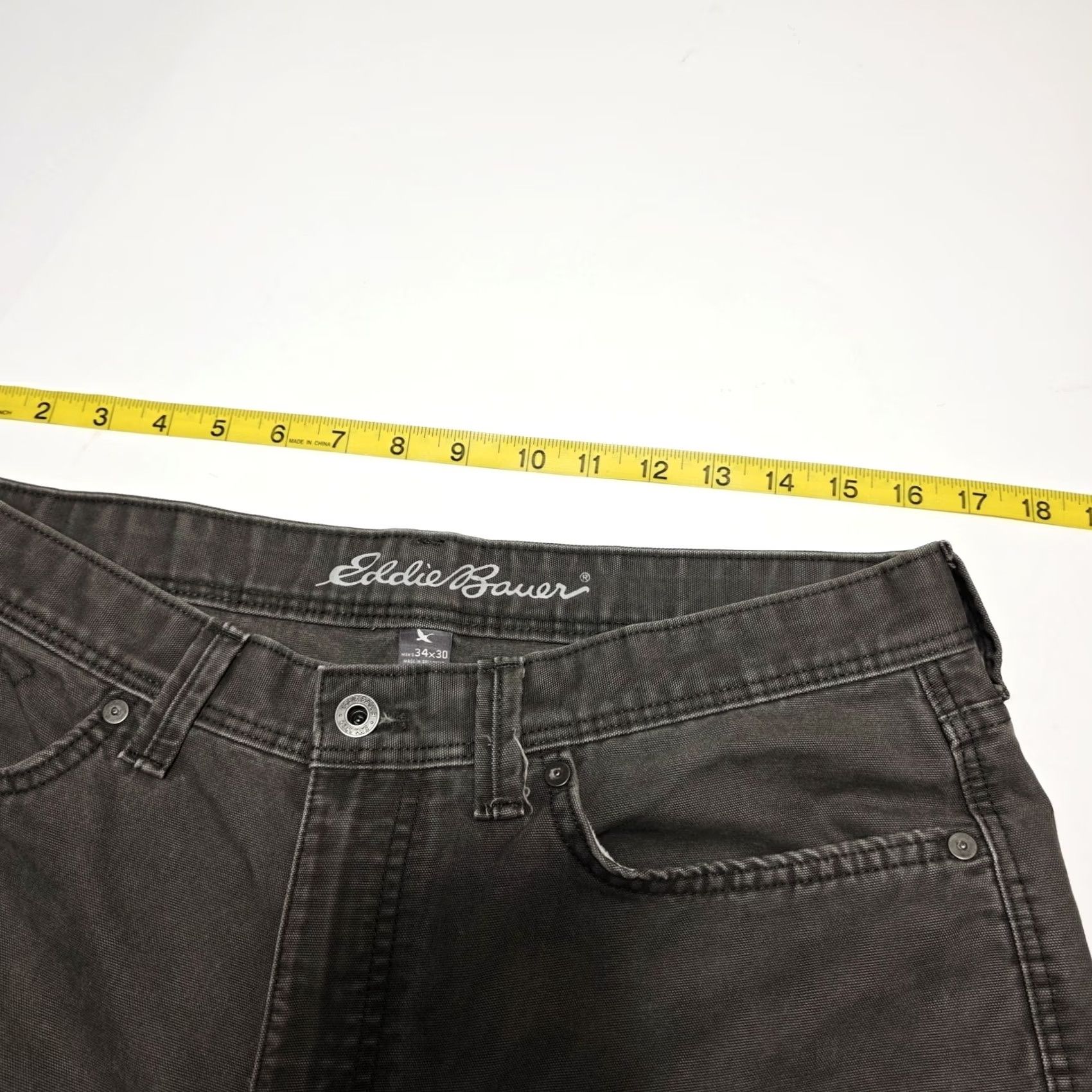 Eddie Bauer Eddie Bauer Denim Pants 34x30 Gray Straight Leg 5-Pocket Flat Front Regular Mens Casual Business Vintage: No Size US 31 - 7 Thumbnail
