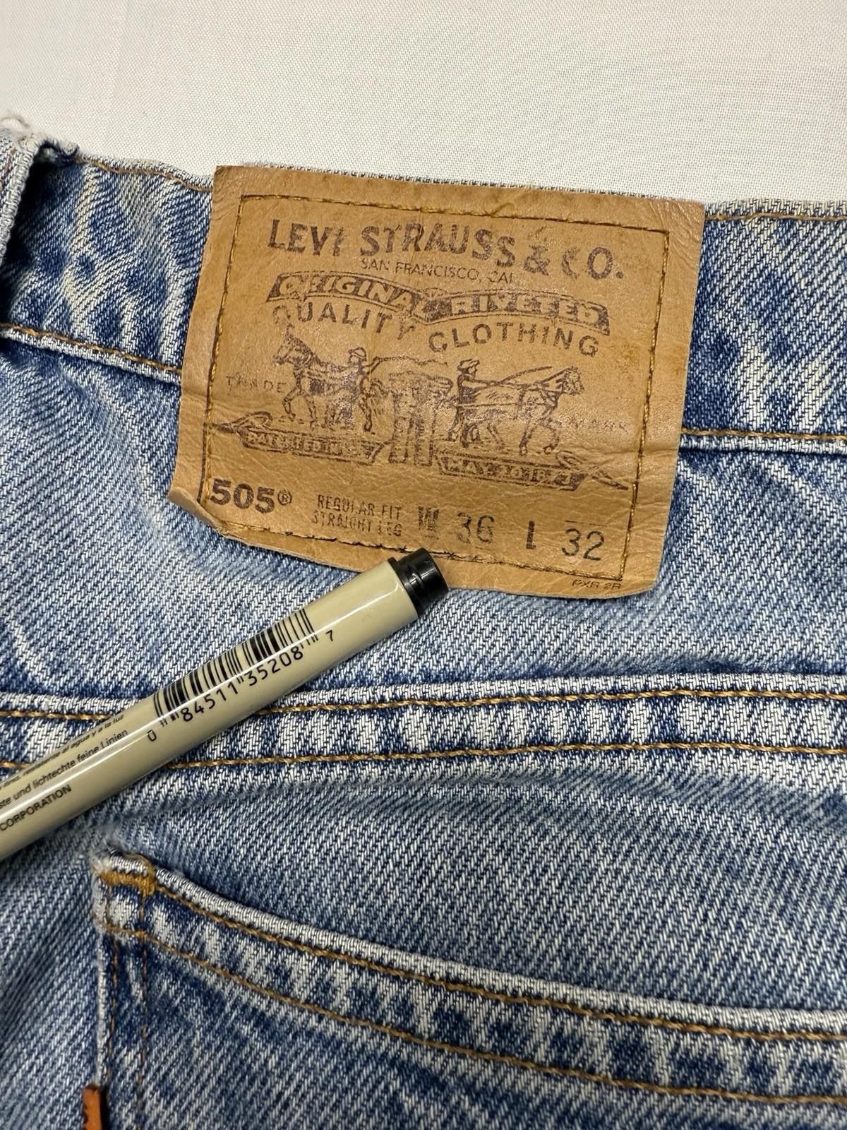 Levi's Vintage 90s Levi’s Orange Tab 505 Straight USA 36x30 Size US 36 / EU 52 - 3 Thumbnail