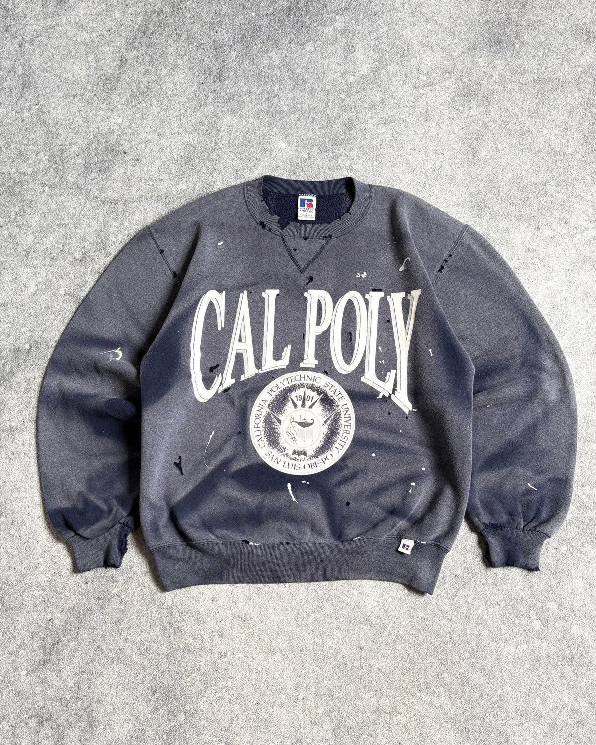 Russell Athletic CAL POLY Vintage THRASHED SWEATSHIRT Size US M / EU 48-50 / 2 - 2 Thumbnail