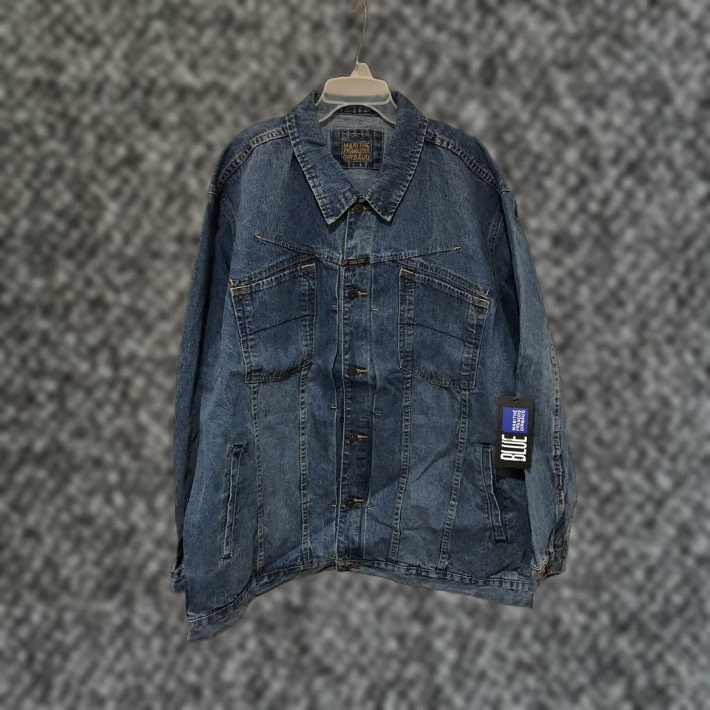 Denime VINTAGE Marithe Francois Girbaud X Front Blue Denim Jean Jacket 3XL NWT Mens Jacket Denim Blue 90s Biker Hip Hop Motorcycle Pocket Shirt/Coat Size US 39 - 1 Thumbnail
