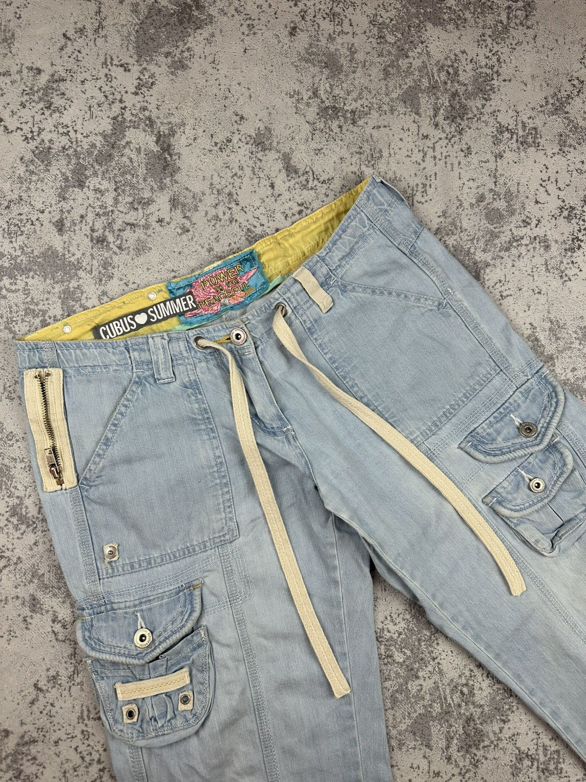 Vintage Cubus Summer Y2K Light Wash Cargo Shorts Size 25" / US 0 / IT 36 - 2 Thumbnail