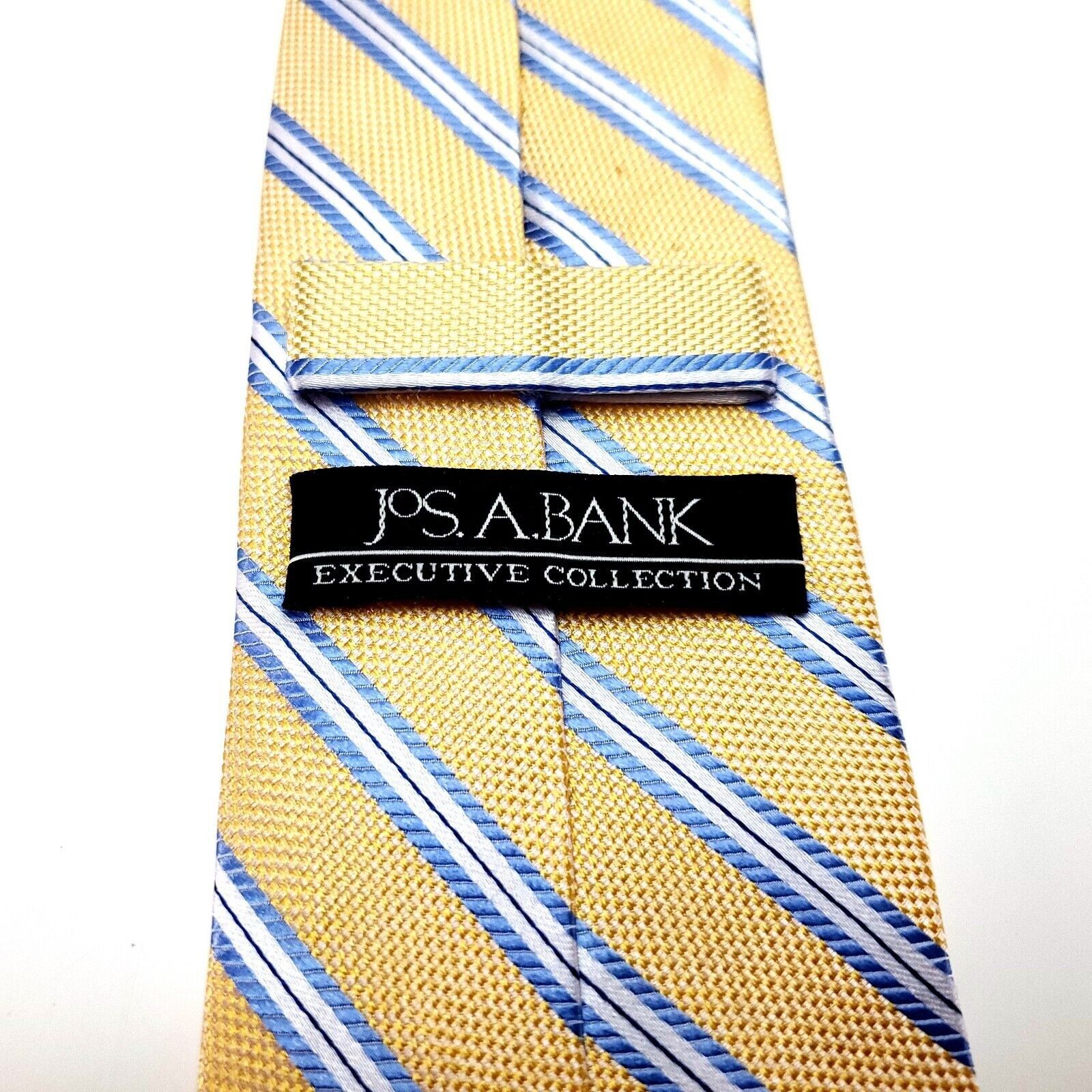 Jos. A. Bank Jos A Bank Yellow Silk Tie Woven Regimental Striped Size ONE SIZE - 4 Thumbnail