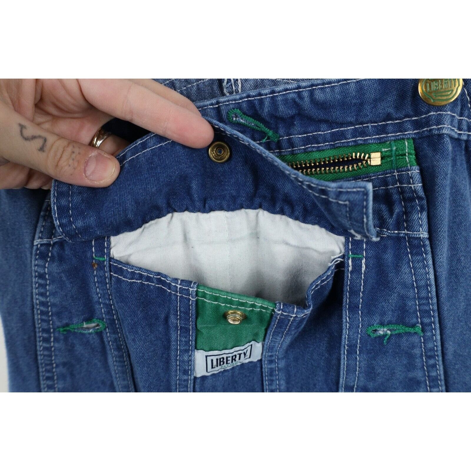Vintage Vintage 90s Streetwear Faded Wide Leg Denim Jean Overalls Size US 44 / EU 60 - 7 Thumbnail