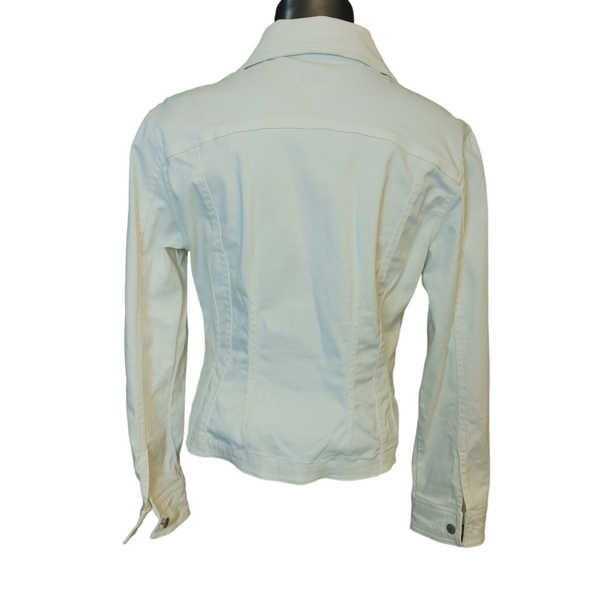 Other LIVE A LITTLE Womens L White Denim Long Sleeve Pockets Colla Size L / US 10 / IT 46 - 2 Thumbnail