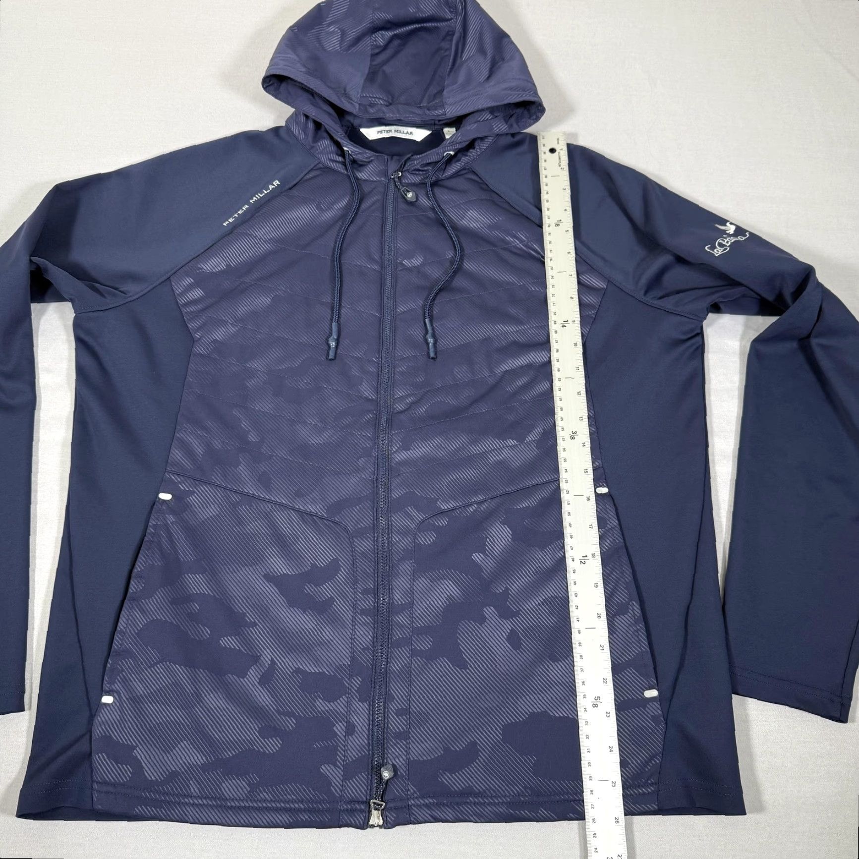 Peter Millar Peter Millar Jacket Mens Large Blue Merge Elite Camo Hooded Golf Zip Up Sweater Size US L / EU 52-54 / 3 - 6 Thumbnail
