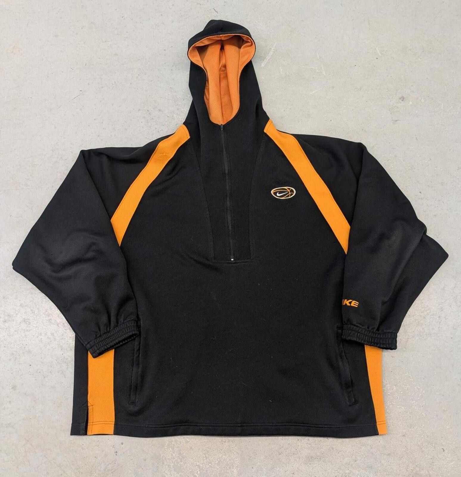 Nike Vintage 90s Nike Basketball Black and Orange Half Zip Hoodie Size US XXL / EU 58 / 5 - 1 Thumbnail