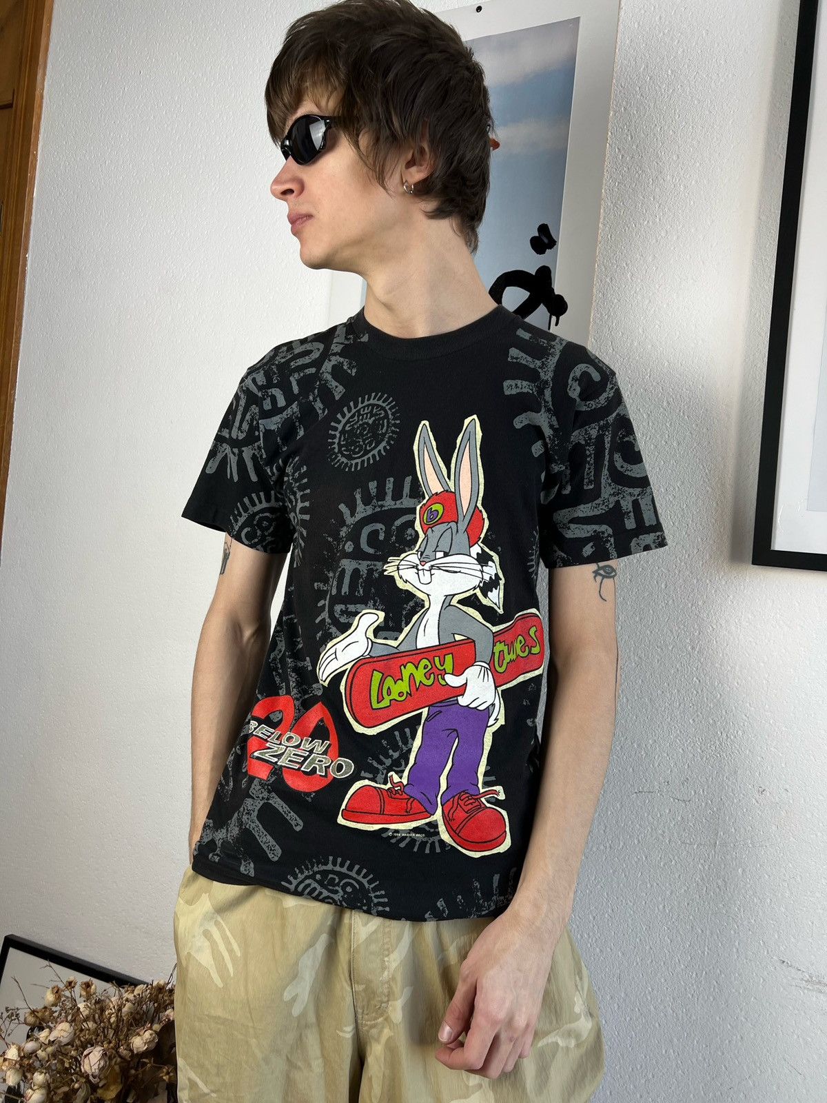 Vintage × Warner Bros Vintage looney tunes Tshirt skateboards Aztec all over print Size US M / EU 48-50 / 2 - 7 Thumbnail