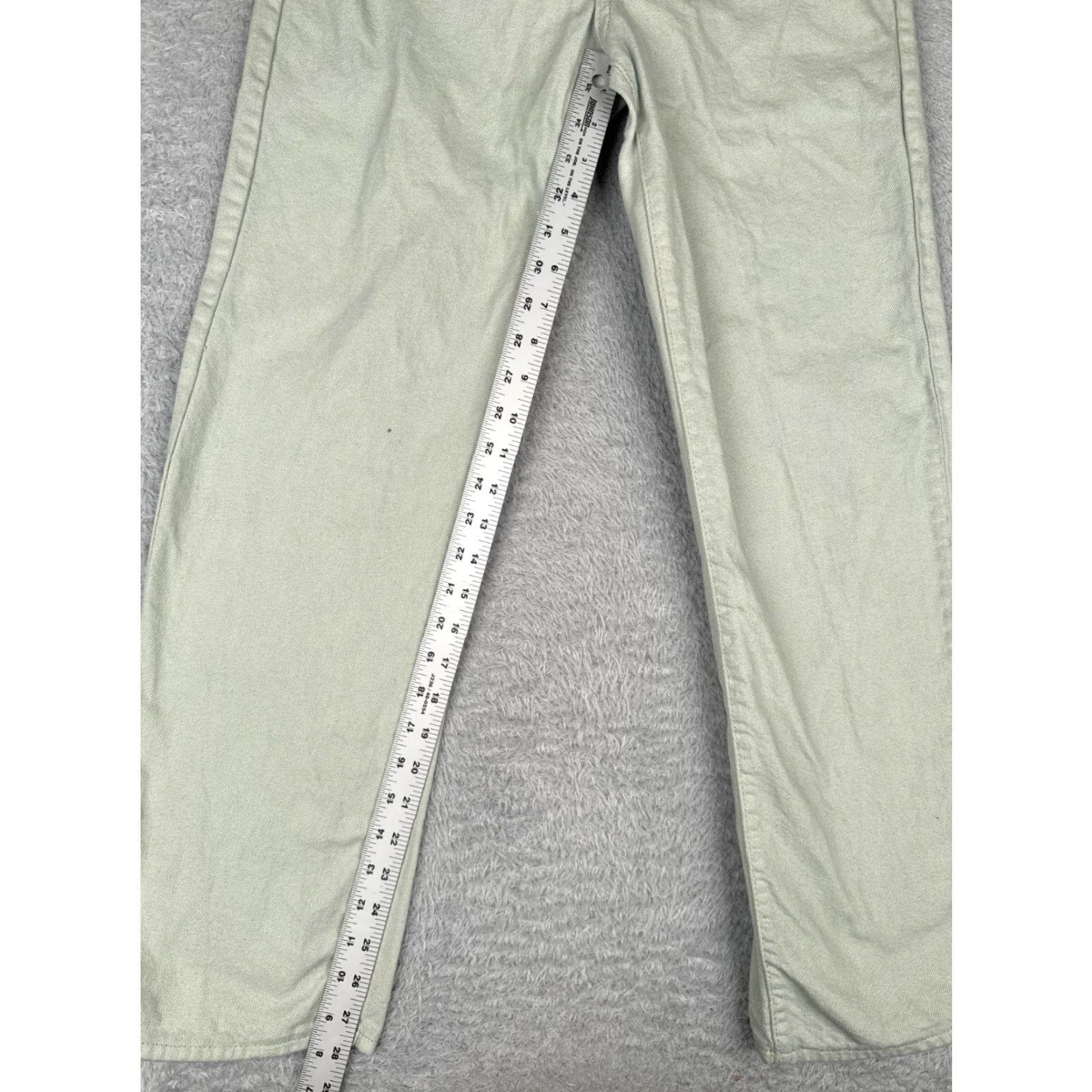 Denime SONG Juniors 5 Green Denim Straight Jeans Button Fly 90s Women's 25x28 Size 27" / US 4 / IT 40 - 7 Thumbnail