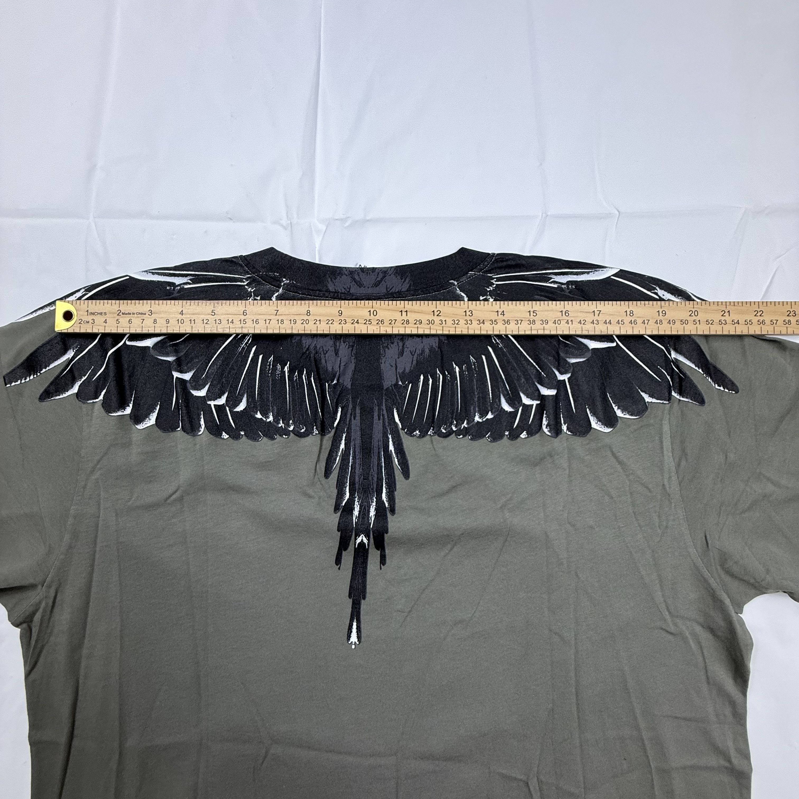 Marcelo Burlon Marcelo Burlon County of Milan Olive Green Wingspan T-Shirt Size US L / EU 52-54 / 3 - 5 Thumbnail