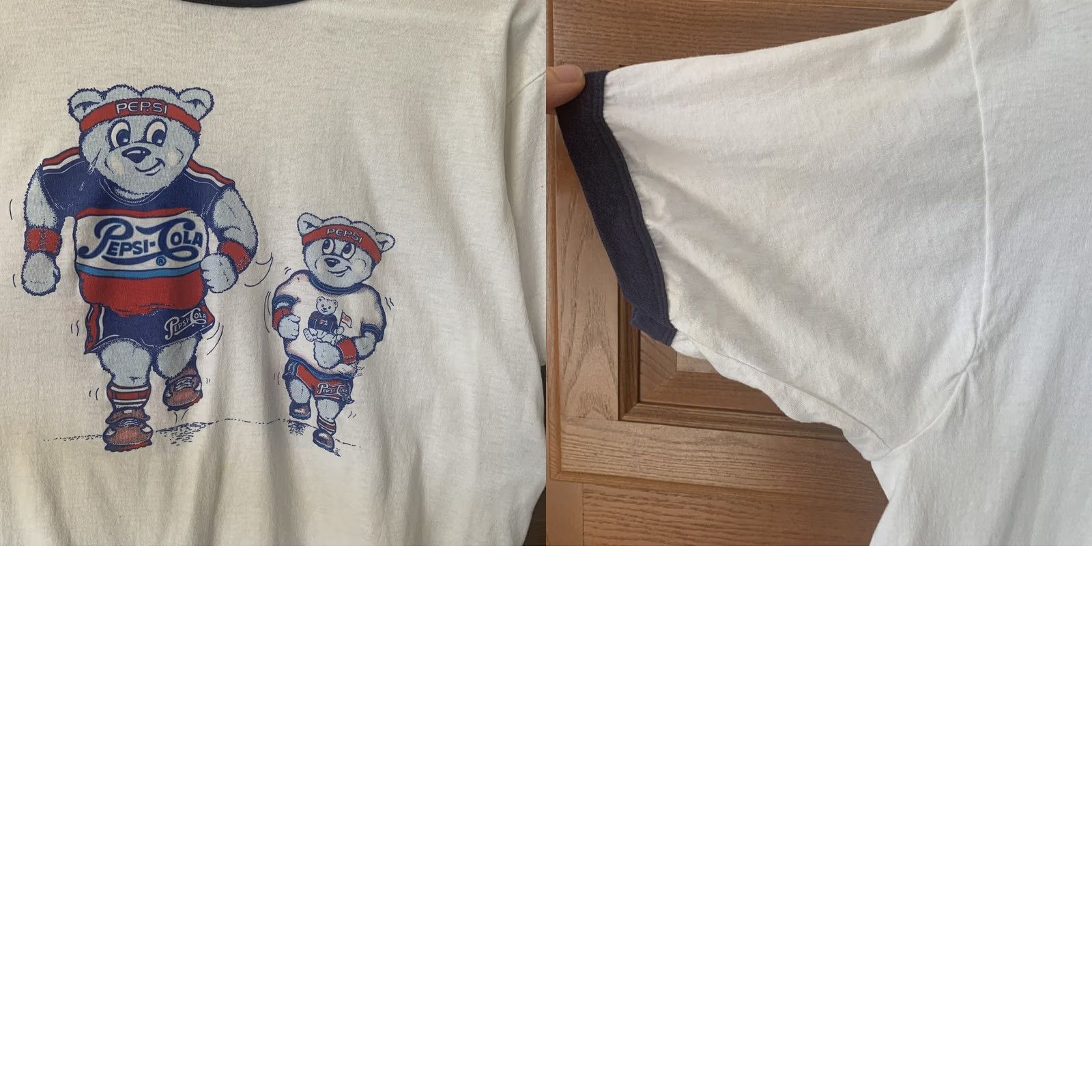 Vintage VINTAGE Pepsi Cola Bears 1247 T-Shirt Single Stitch Adult XL White Cotton Knit Crew Neck Men Size US XL / EU 56 / 4 - 8 Thumbnail