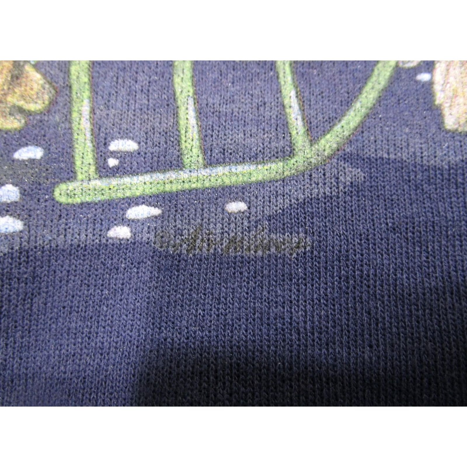 Delta VINTAGE Delta Sweatshirt Men Large Blue Winter Farm Horse Sled Graphic USA 80s Size US L / EU 52-54 / 3 - 3 Thumbnail
