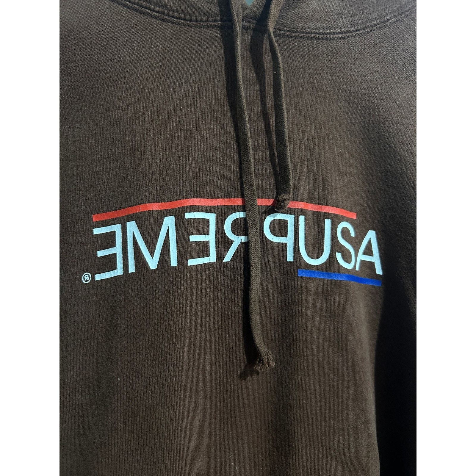 Supreme SUPREME USA DARK BROWN HOODIE SIZE MEDIUM PREOWNED Size US M / EU 48-50 / 2 - 2 Thumbnail