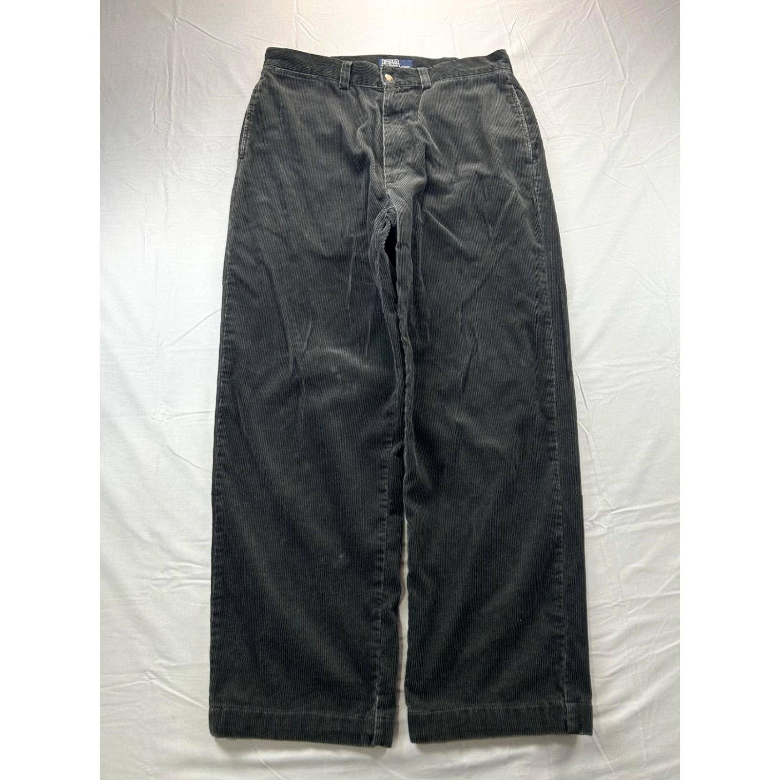 Polo Ralph Lauren Polo Ralph Lauren Pants Mens 34 Regular Chino Corduroy Straight Leg Gray Charcoal Pocketed Front Zip Button Closure Classic Fit Vintage No Size US S / EU 44-46 / 1 - 2 Thumbnail