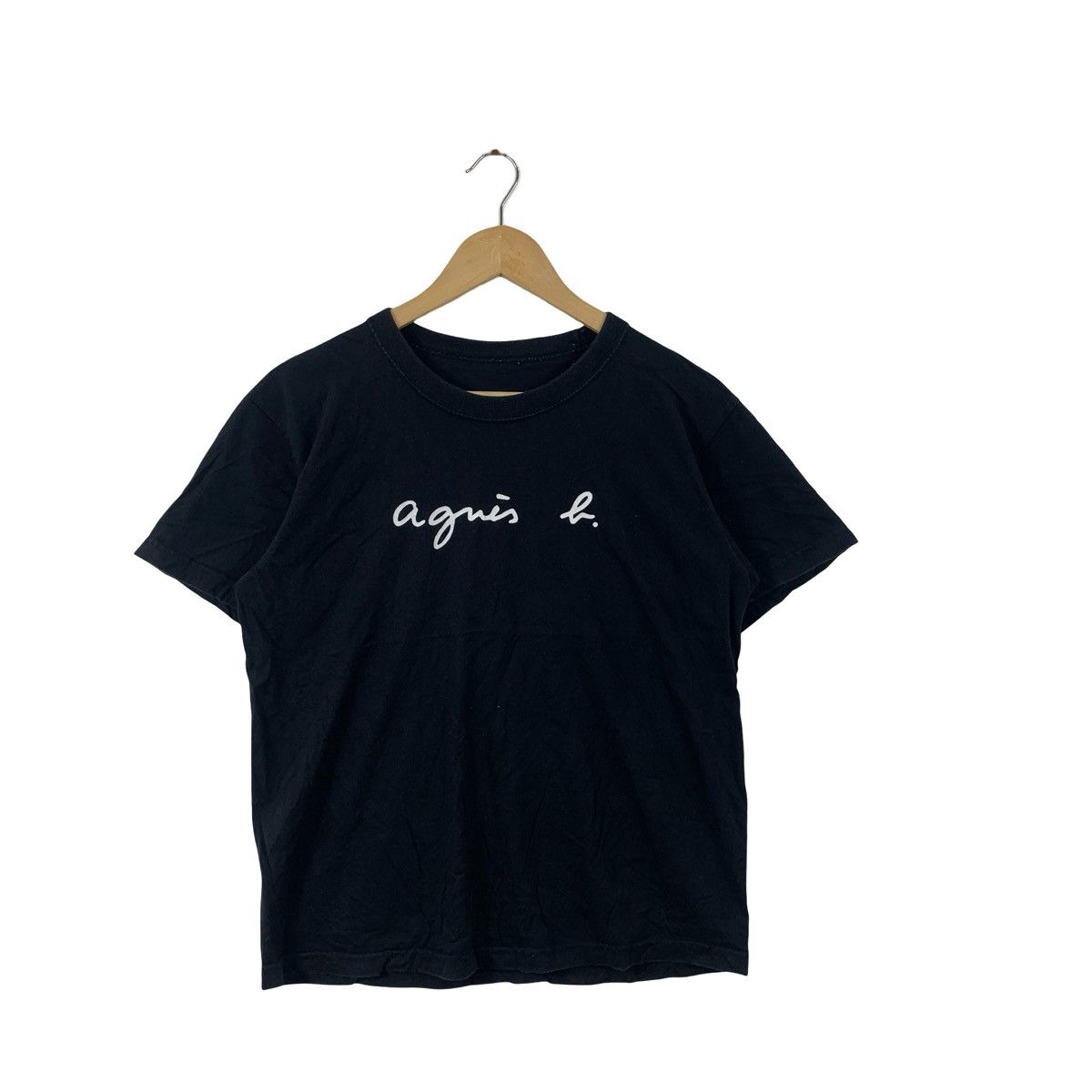 agnes b. Vintage Agnes b. Script Logo T-Shirt Minimalist Designer Size M / US 6-8 / IT 42-44 - 3 Thumbnail