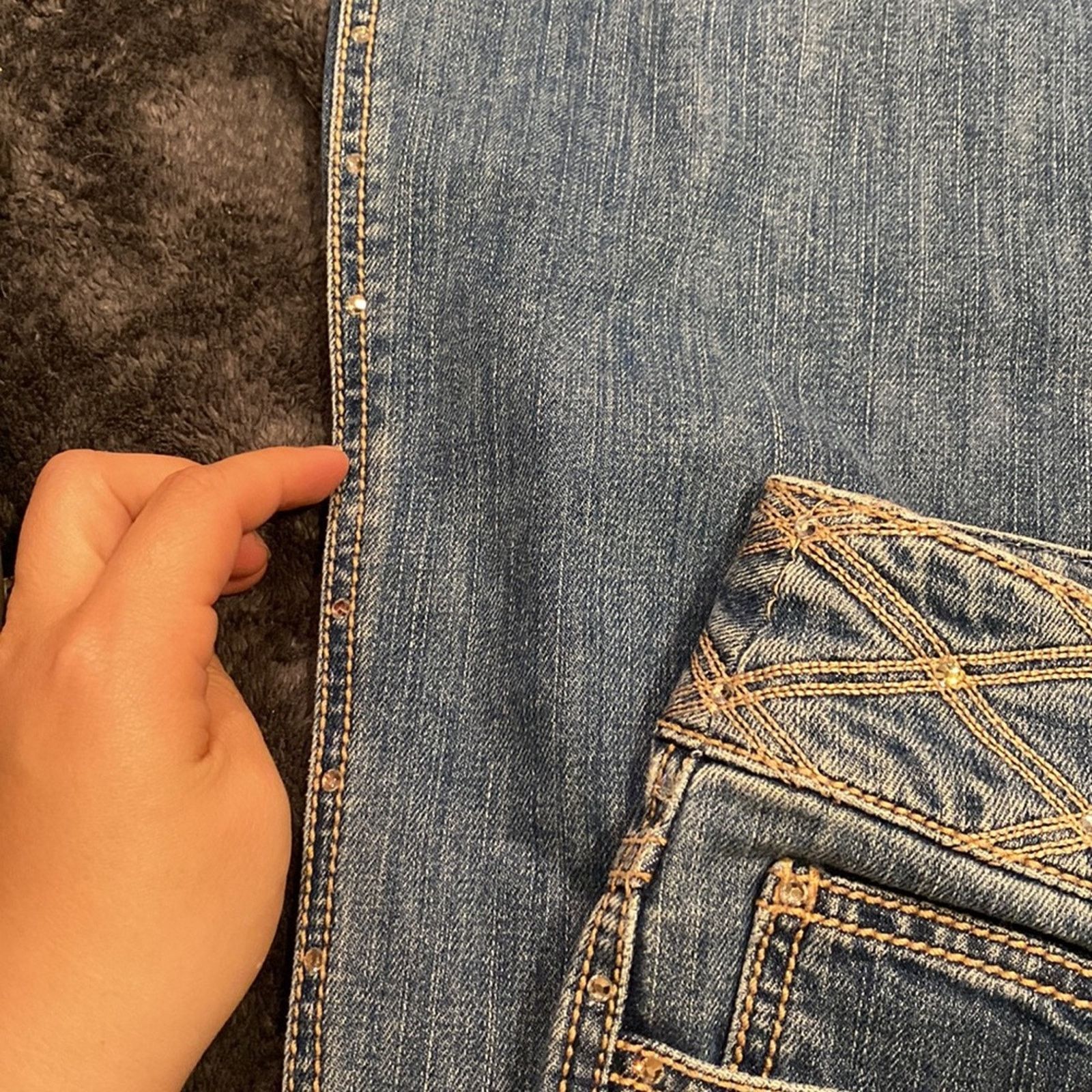 Escada Vintage ESCADA Rhinestones Bootcut Jeans SZ.40 Size 32" / US 10 / IT 46 - 6 Thumbnail