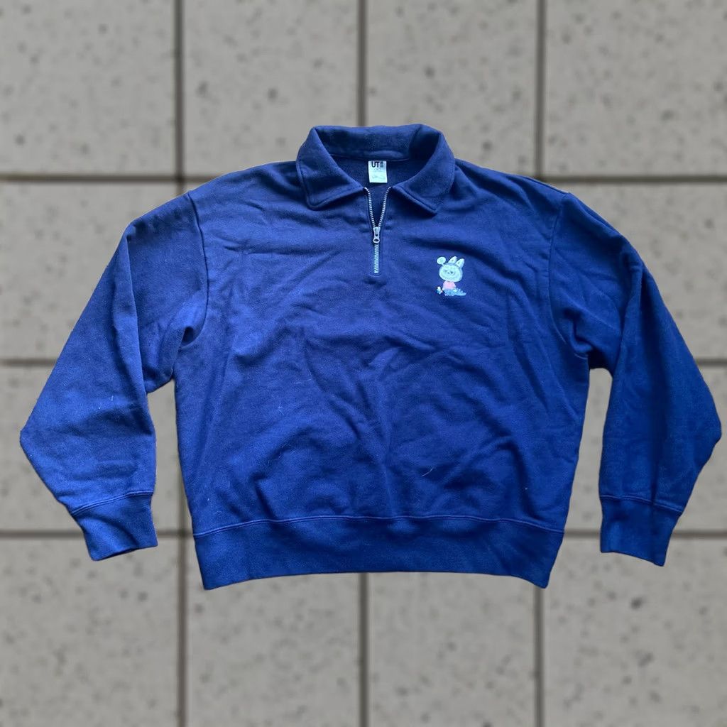 Uniqlo Uniqlo Sweatshirt x Pop Mart Labubu 1/4 Zip We Are the Monsters Size L Blue Womens Size L / US 10 / IT 46 - 1 Thumbnail