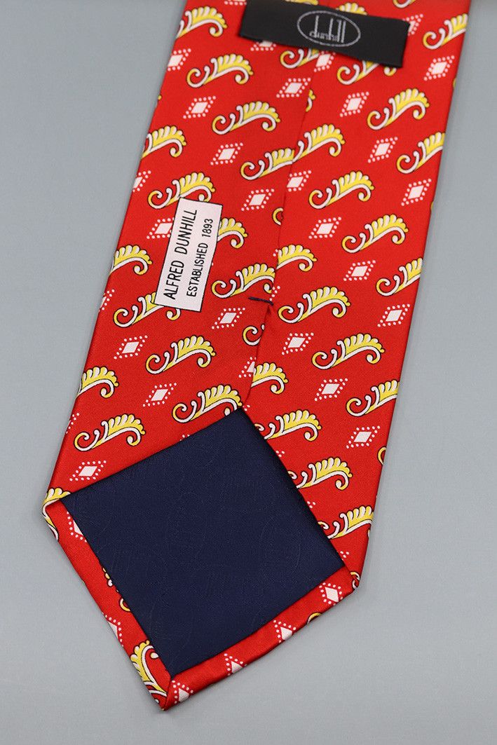 Alfred Dunhill Vintage Alfred Dunhill Red Silk Tie Size ONE SIZE - 2 Thumbnail
