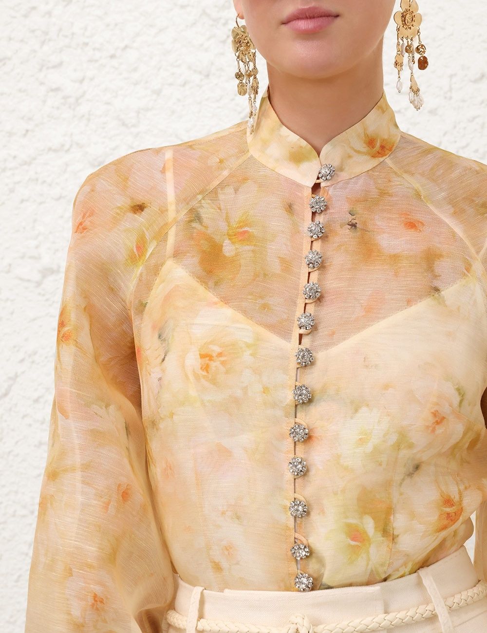Zimmermann oc11z1025 Crush Buttoned Blouse in Multicolor Size S / US 4 / IT 40 - 7 Thumbnail