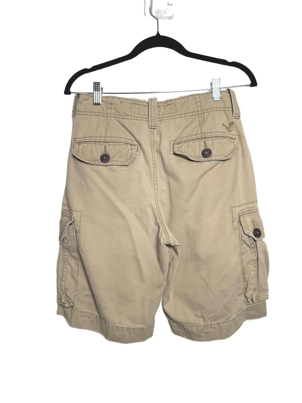 Designer American Eagle Men's Khaki Tan Cargo Shorts Y2K Grunge Size US 26 / EU 42 - 2 Thumbnail
