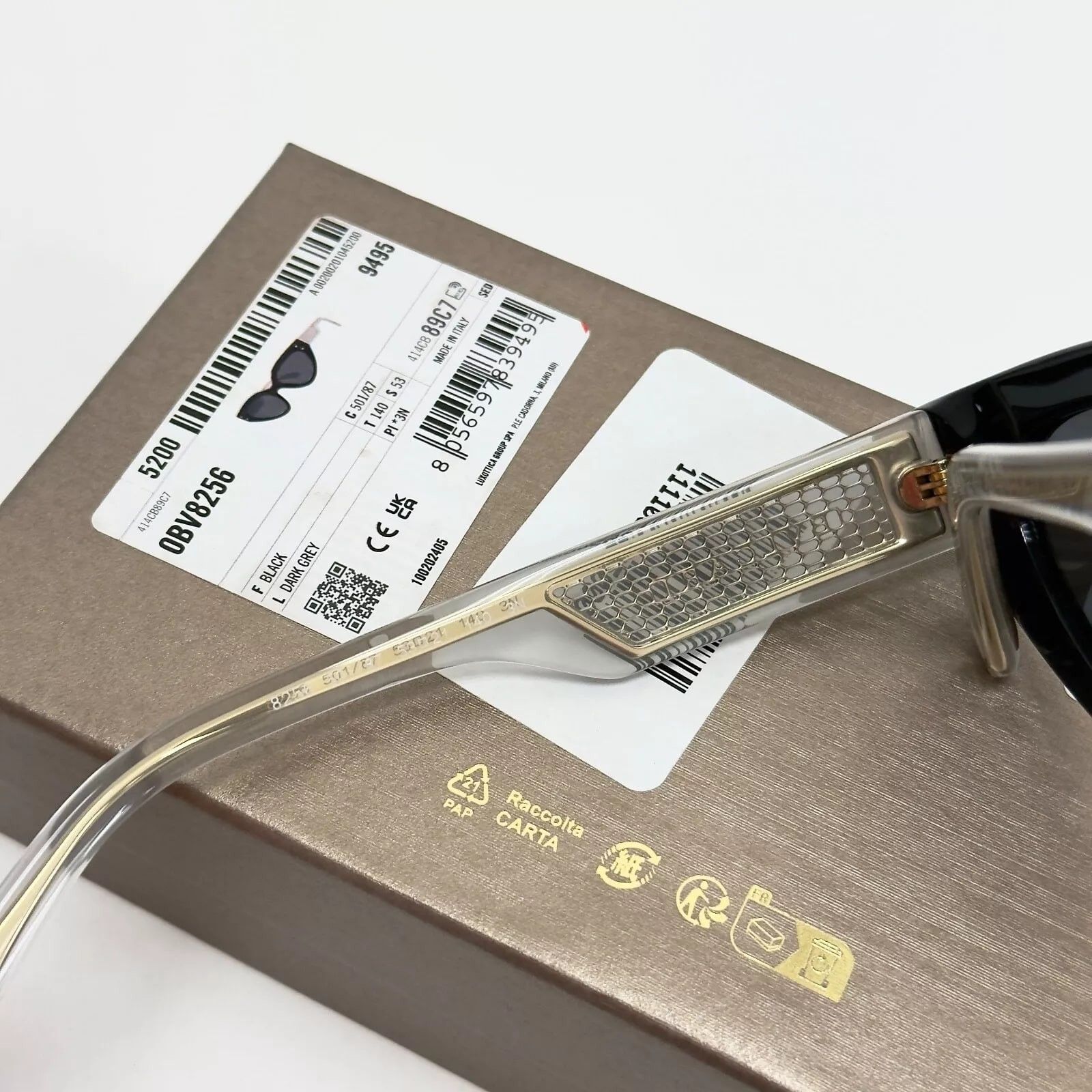 Bvlgari BVLGARI Serpenti VIPER BV8256 Black Crystal Sunglass 8256 Size ONE SIZE - 7 Thumbnail