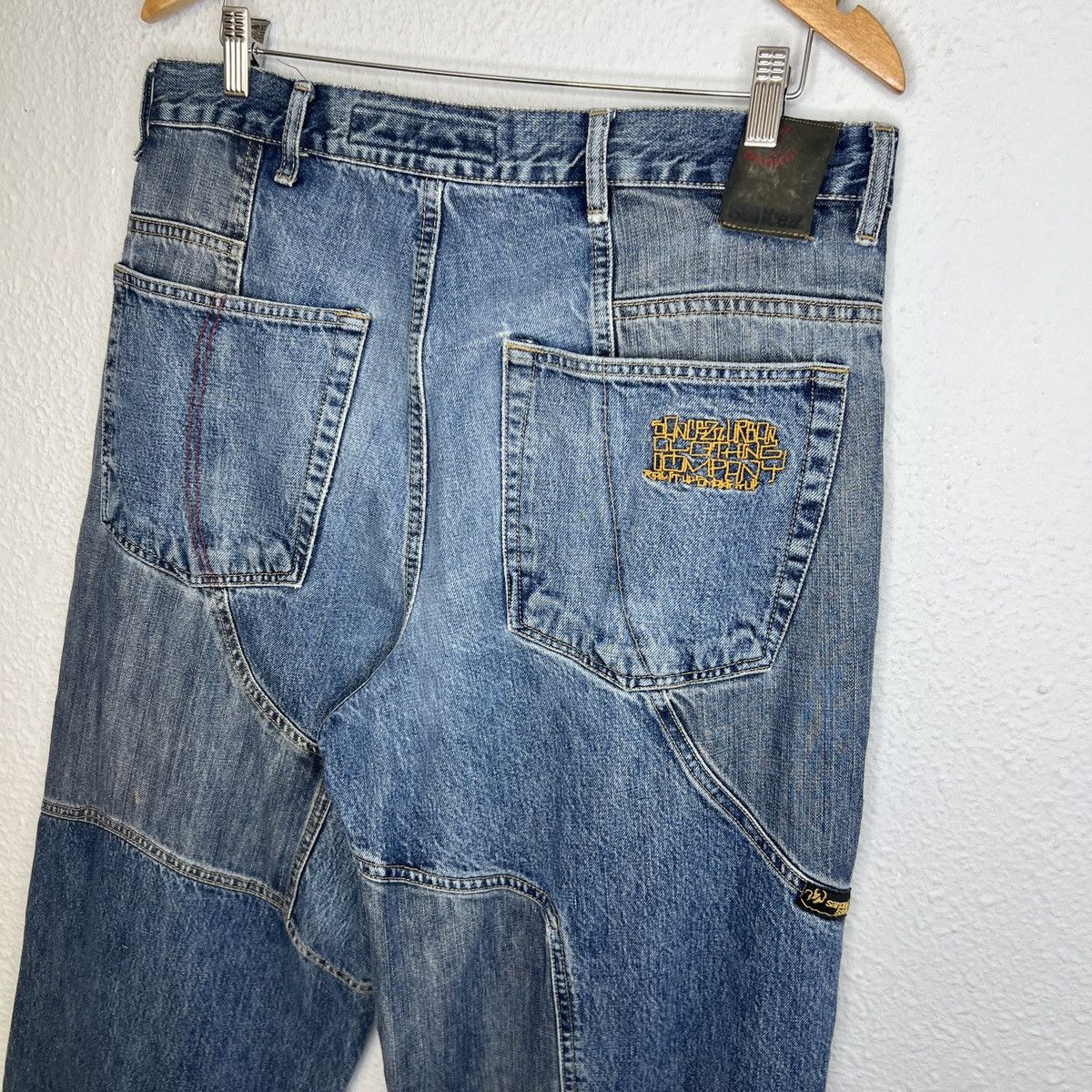 Fubu × JNCO × Southpole Vintage Sancezz Baggy Hip Hop Pants Trousers Patchwork Denim Size US 34 / EU 50 - 9 Thumbnail