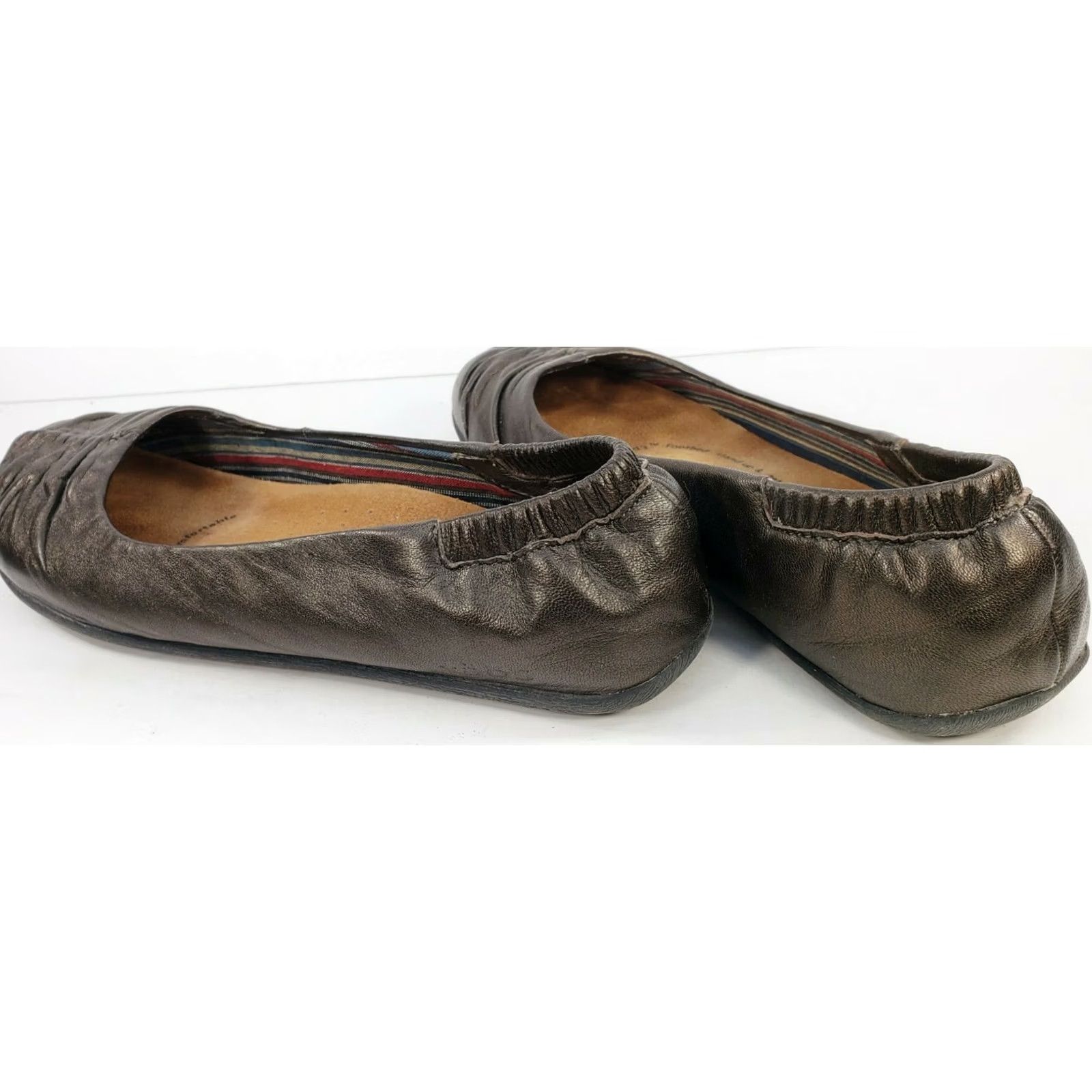 Taos Taos Ballet Flats Women's Size 7M Bronze Gathered Leather Front Superior Insoles Size US 7 / IT 37 - 7 Thumbnail