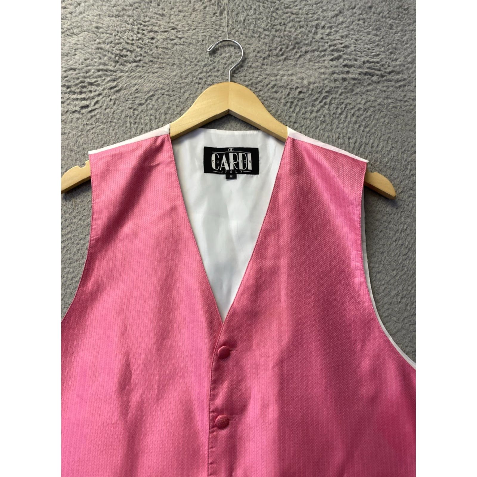 Vintage Cardi Formal Vest Men’s M Pink Brocade Adjustable Solid Shirt? Wait. Size US M / EU 48-50 / 2 - 5 Thumbnail