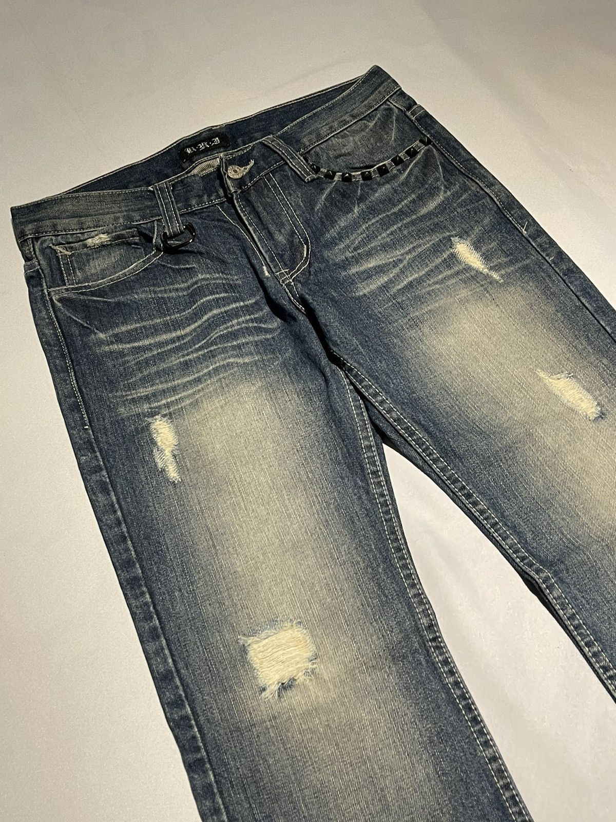 Japanese Brand × Jean CUSTOM FLARED JEAN JAPANESEBRAND DISTRESSED DENIM PANT W30 Size US 30 / EU 46 - 5 Thumbnail