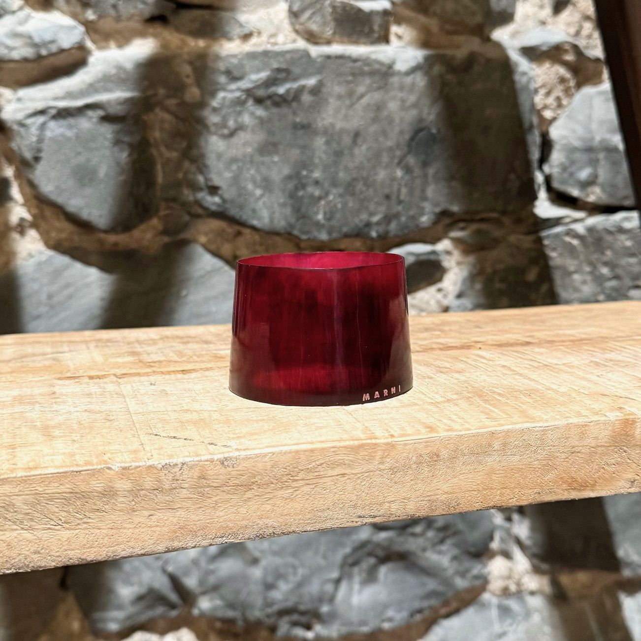 Marni Marni Red Pink Horn Wide Bracelet Size ONE SIZE - 1 Thumbnail