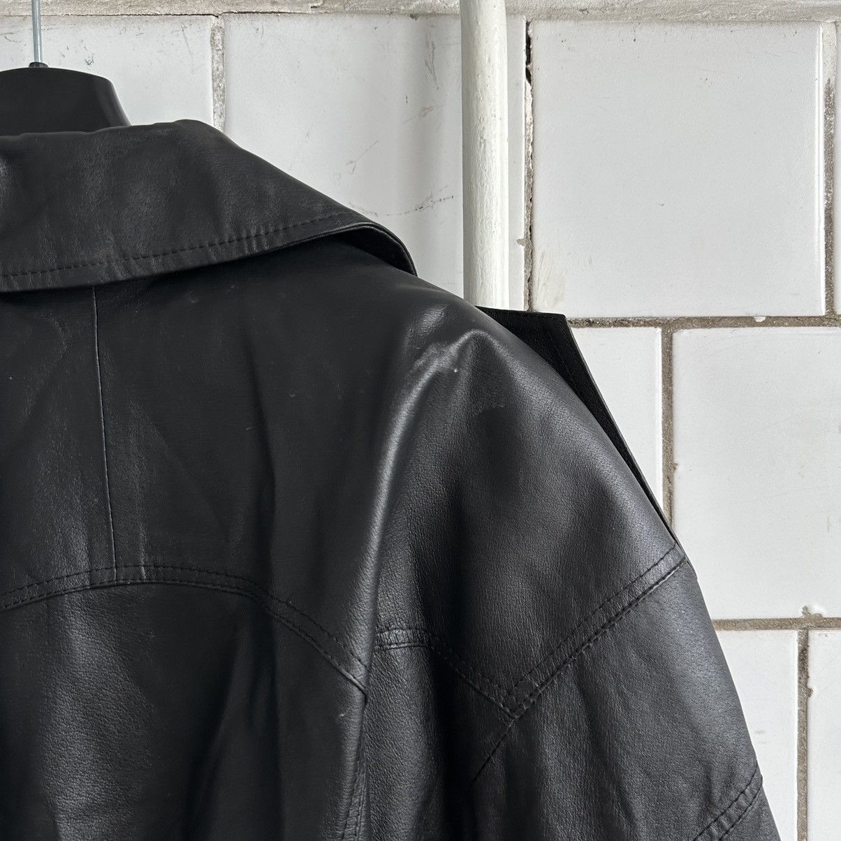 Japanese Brand × Vintage Vintage Japanese Style Moto Leather Jacket Style USA Y2K 90s Size S / US 4 / IT 40 - 8 Thumbnail