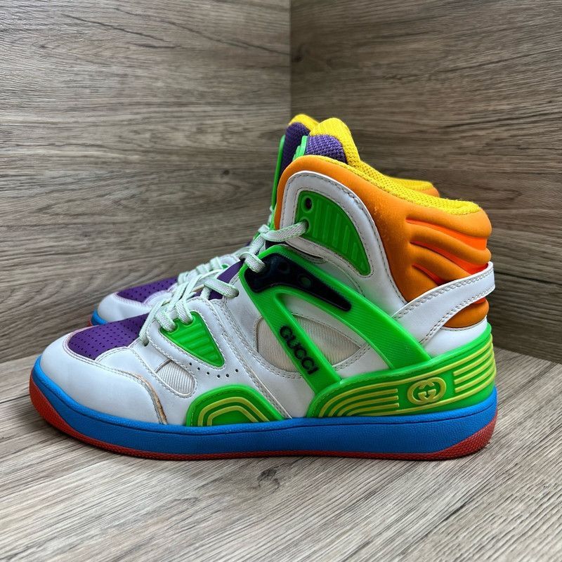 Gucci Gucci High-Top Basketball Sneakers in Colorful Design - Size US 9 / EU 42 - 1 Thumbnail