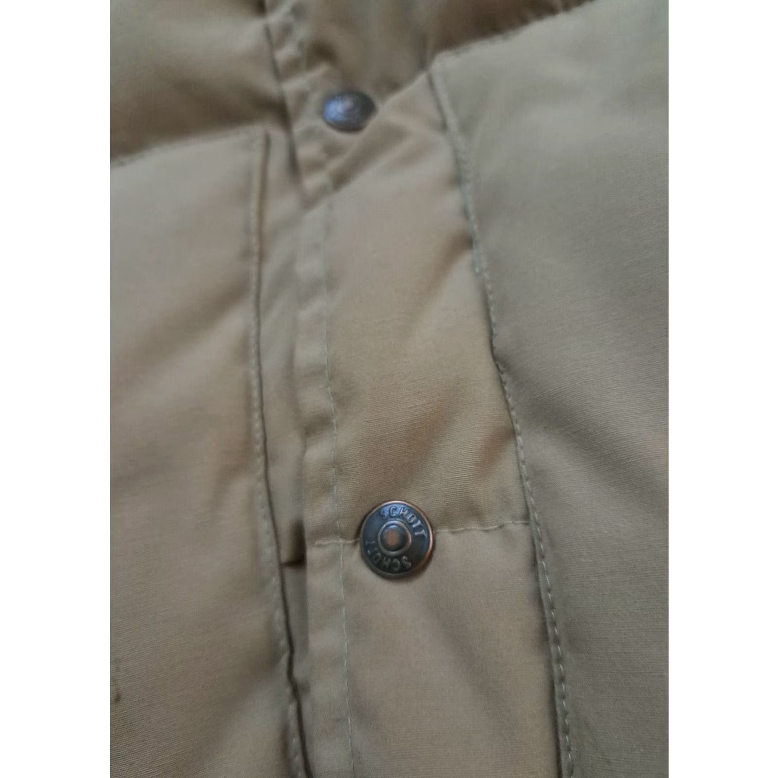 Schott VINTAGE SCHOTT Goose Down Shott X-Large Outdoor Vest Button Tan Brown Puffer Vest Unisex Adults Mens Womens Size US XL / EU 56 / 4 - 2 Thumbnail