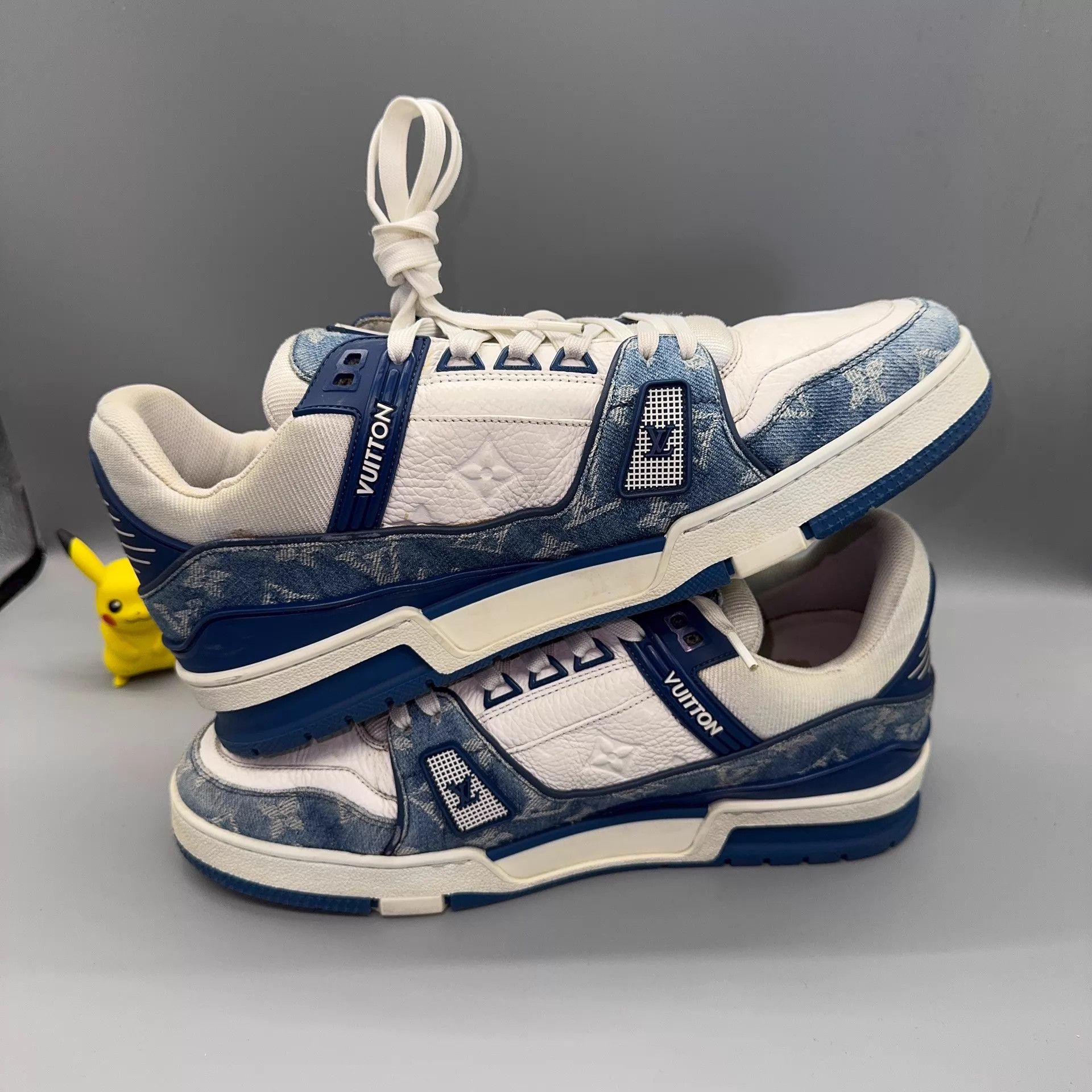 Louis Vuitton LOUIS VUITTON Trainer Blue & White 42.5 Size US 9.5 / EU 42-43 - 6 Thumbnail