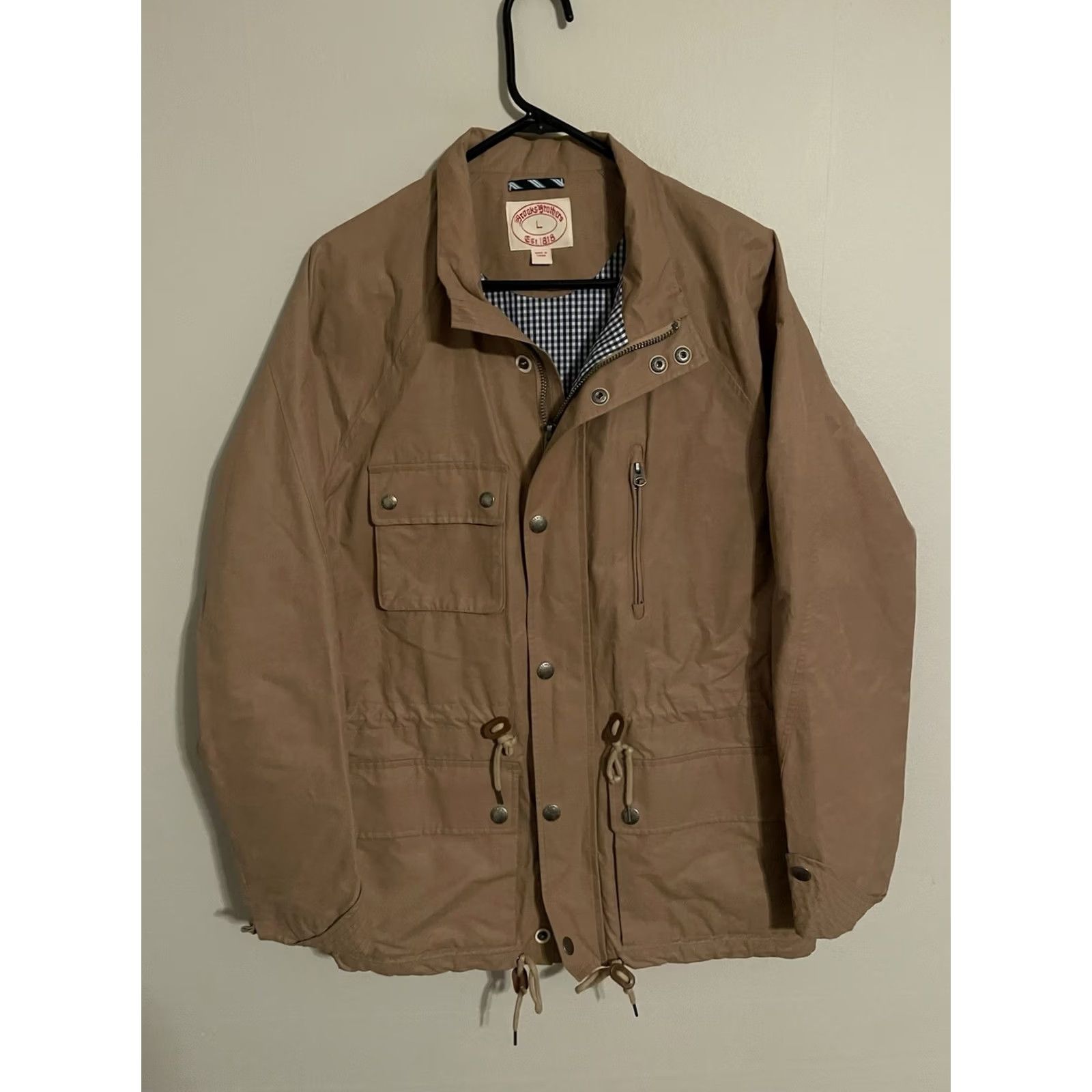 Brooks Brothers Brooks Brothers 1818 Waxed Cotton Chore Utility Jacket - Beige Khaki - Men’s Large / L / Jacket Size US L / EU 52-54 / 3 - 2 Thumbnail