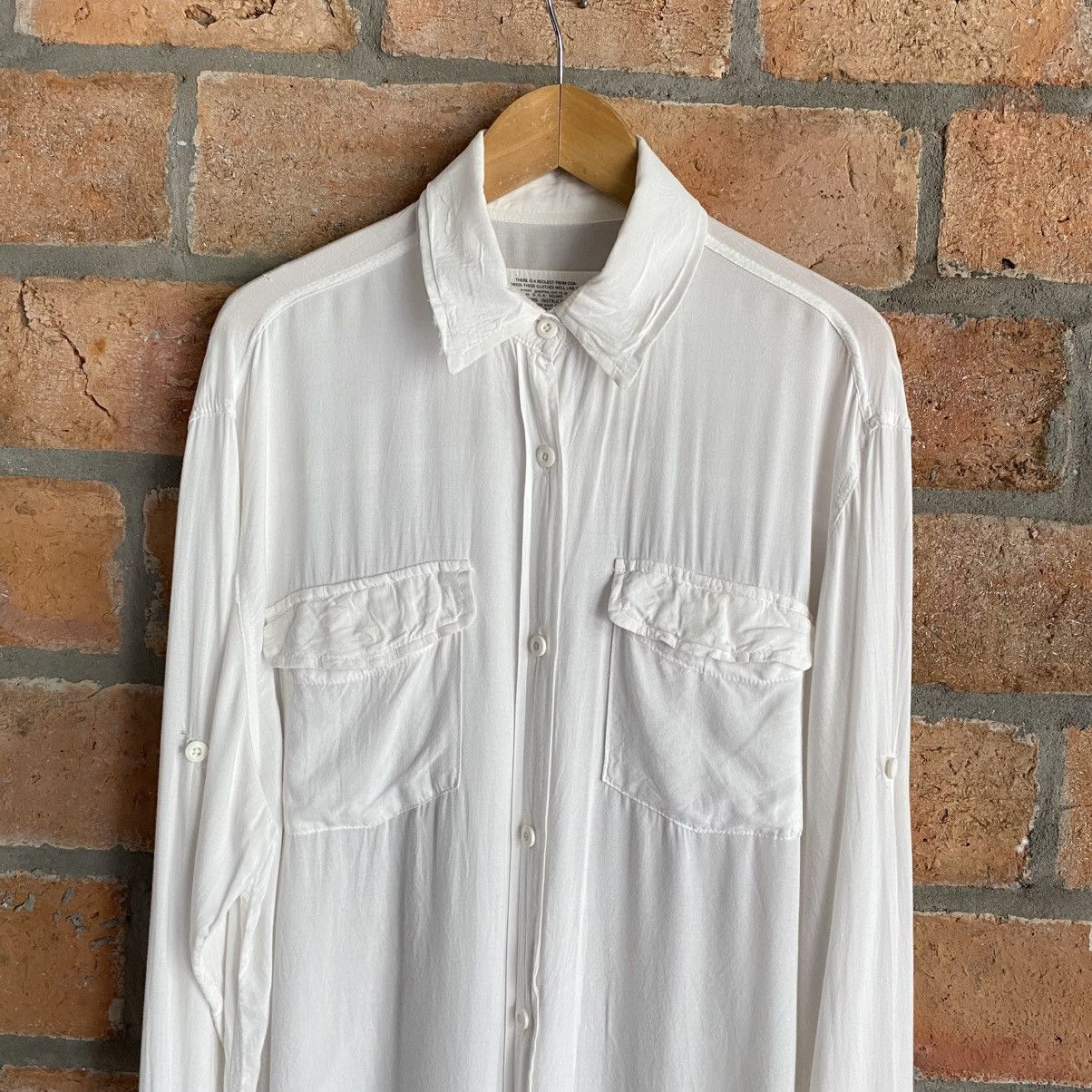 Designer × Japanese Brand G. O. A. White Classic Shirt with Roll-Up Sleeves Size M / US 6-8 / IT 42-44 - 14 Thumbnail
