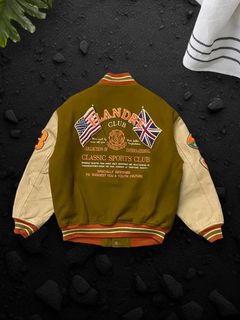 NFL Vintage Custom Handmade Leather Jacket Team Patch Logos Bomber 1 Of 1  80s L