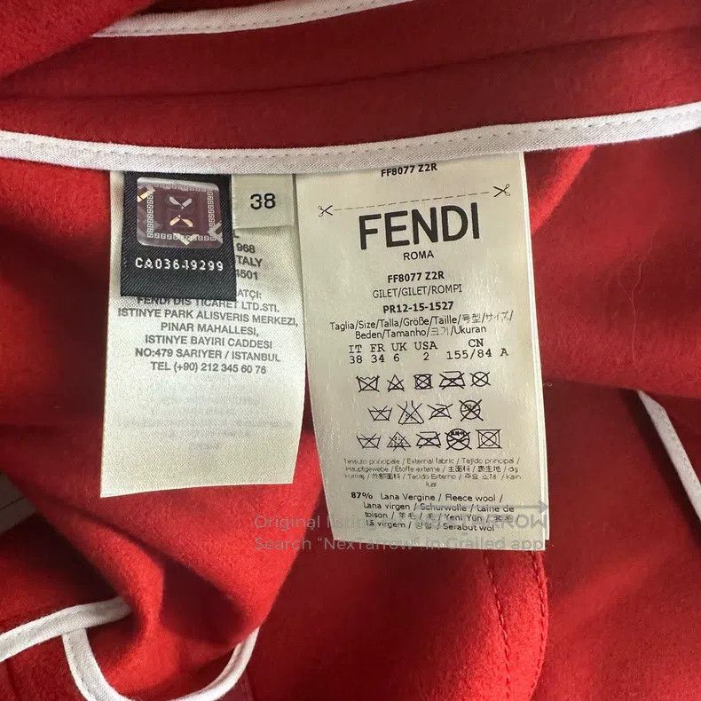 Fendi Fendi Red Wool and Leather Dress Size XS / US 0-2 / IT 36-38 - 5 Thumbnail