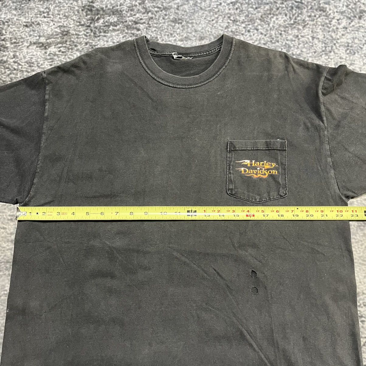 Harley Davidson VINTAGE FADED HARLEY DAVIDSON FLAMES DISTRESSED POCKET TEE Size US L / EU 52-54 / 3 - 9 Thumbnail