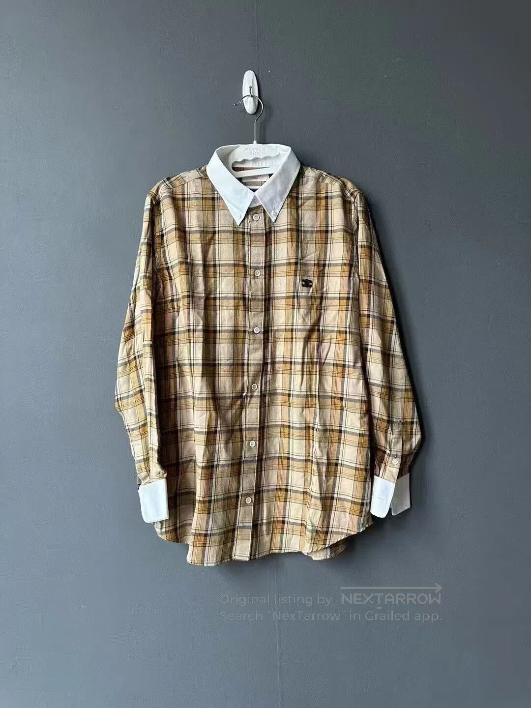 Celine CELINE Yellow Triomphe Check Shirt| Size US XXS / EU 40 - 1 Thumbnail